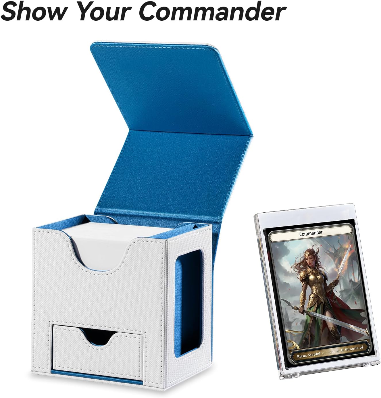 Commander Deck Box mit Würfelablage, 3. Verdict (Weiss/Blau)