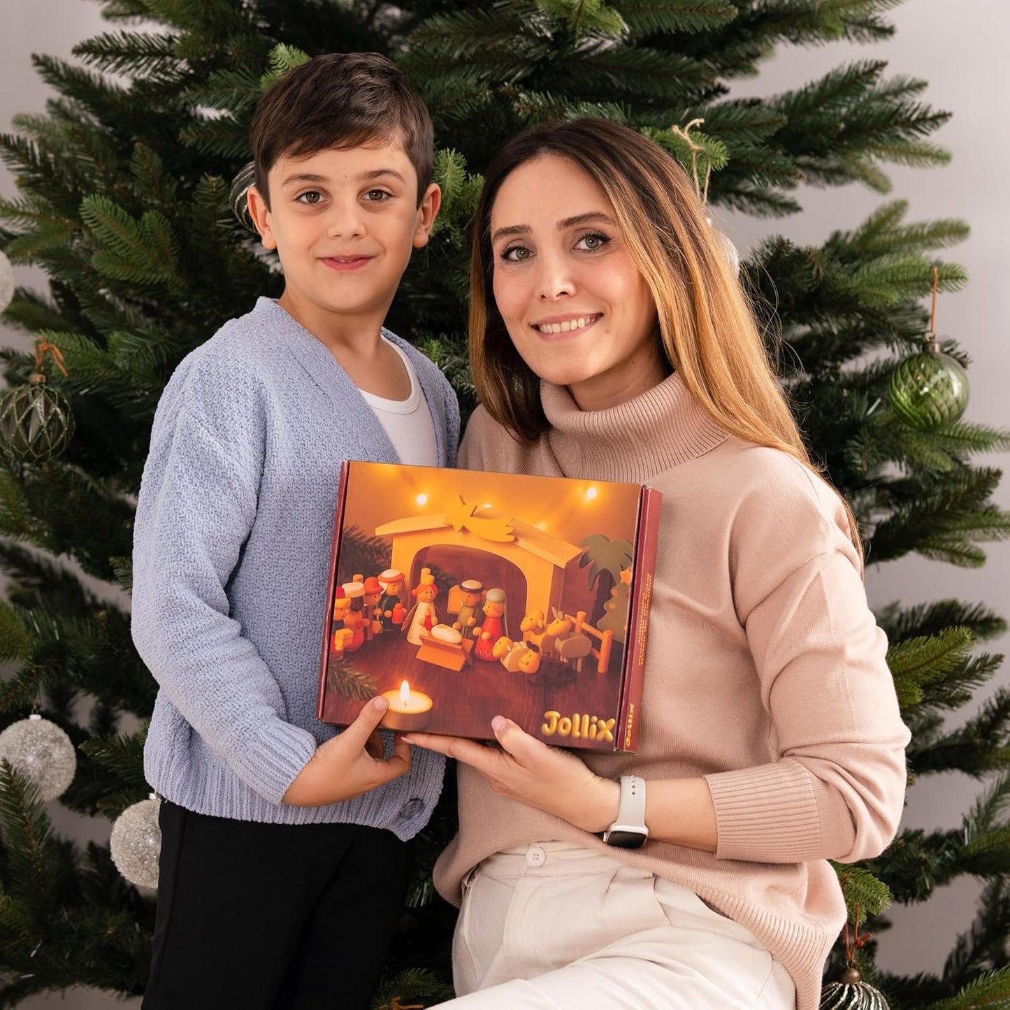 18-teiliges Weihnachtskrippe Set, handbemalt
