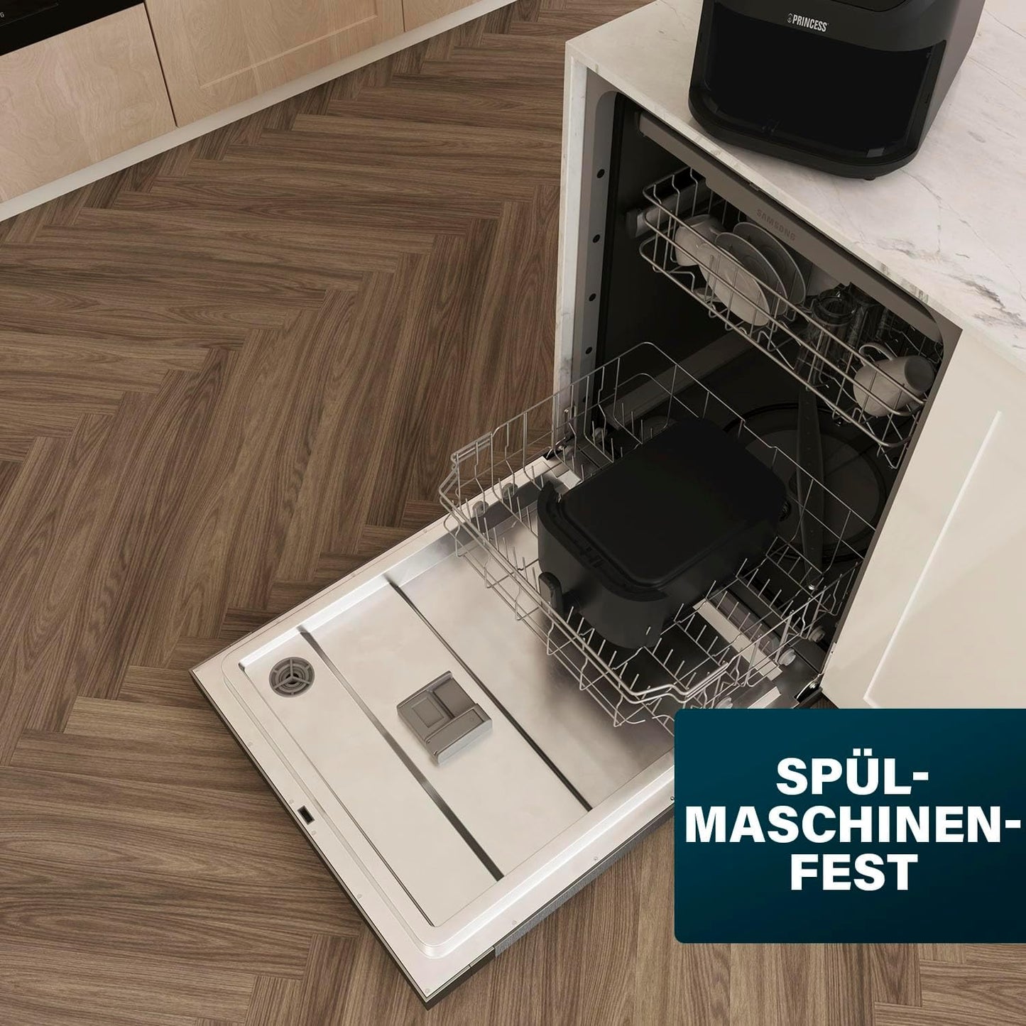 SlimFry Heissluftfritteuse mit 8 Programmen, Weisse Symbole 8 l