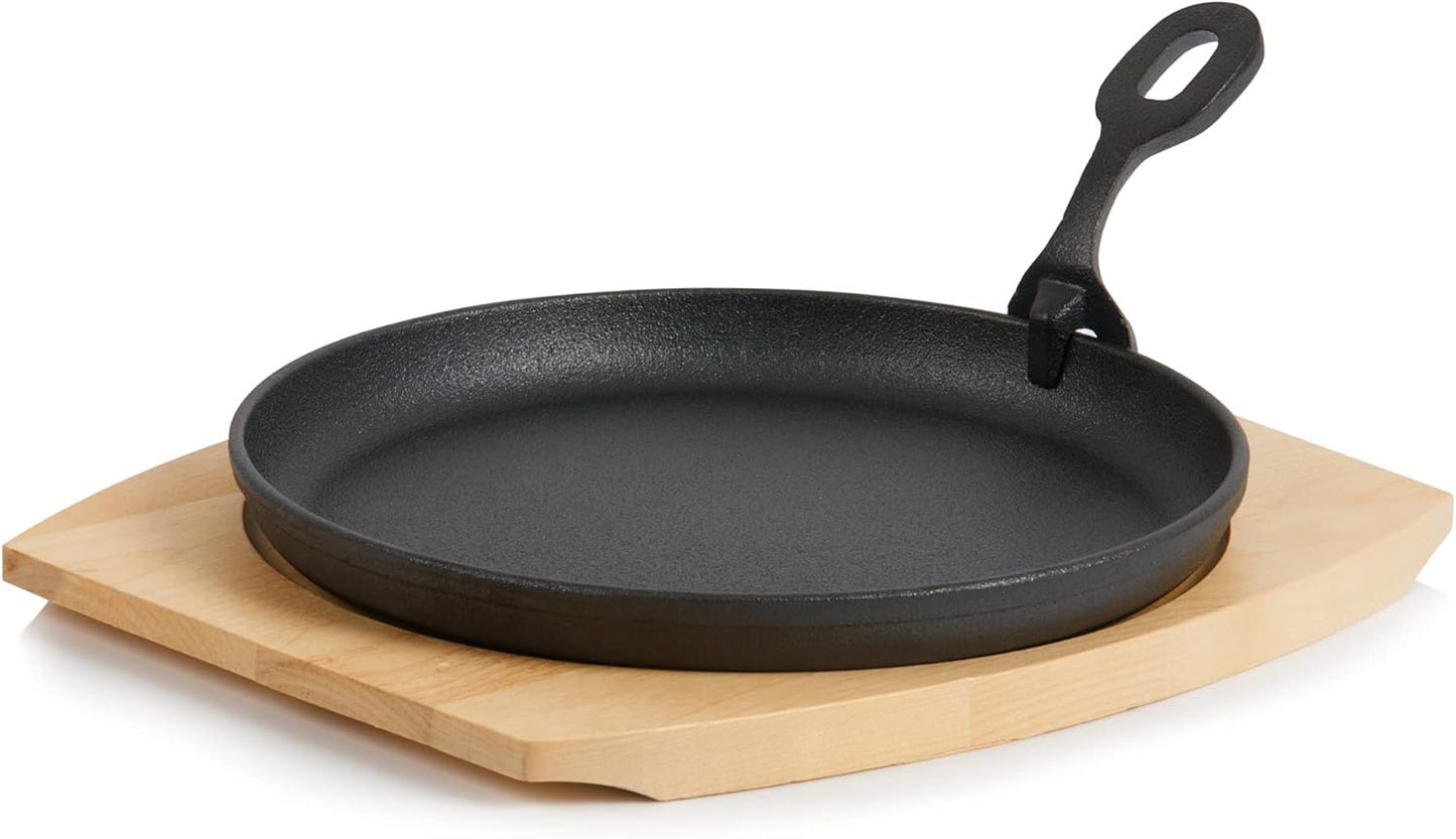 4er-Set Servierpfännchen mit Holzunterlage (22 cm), 4