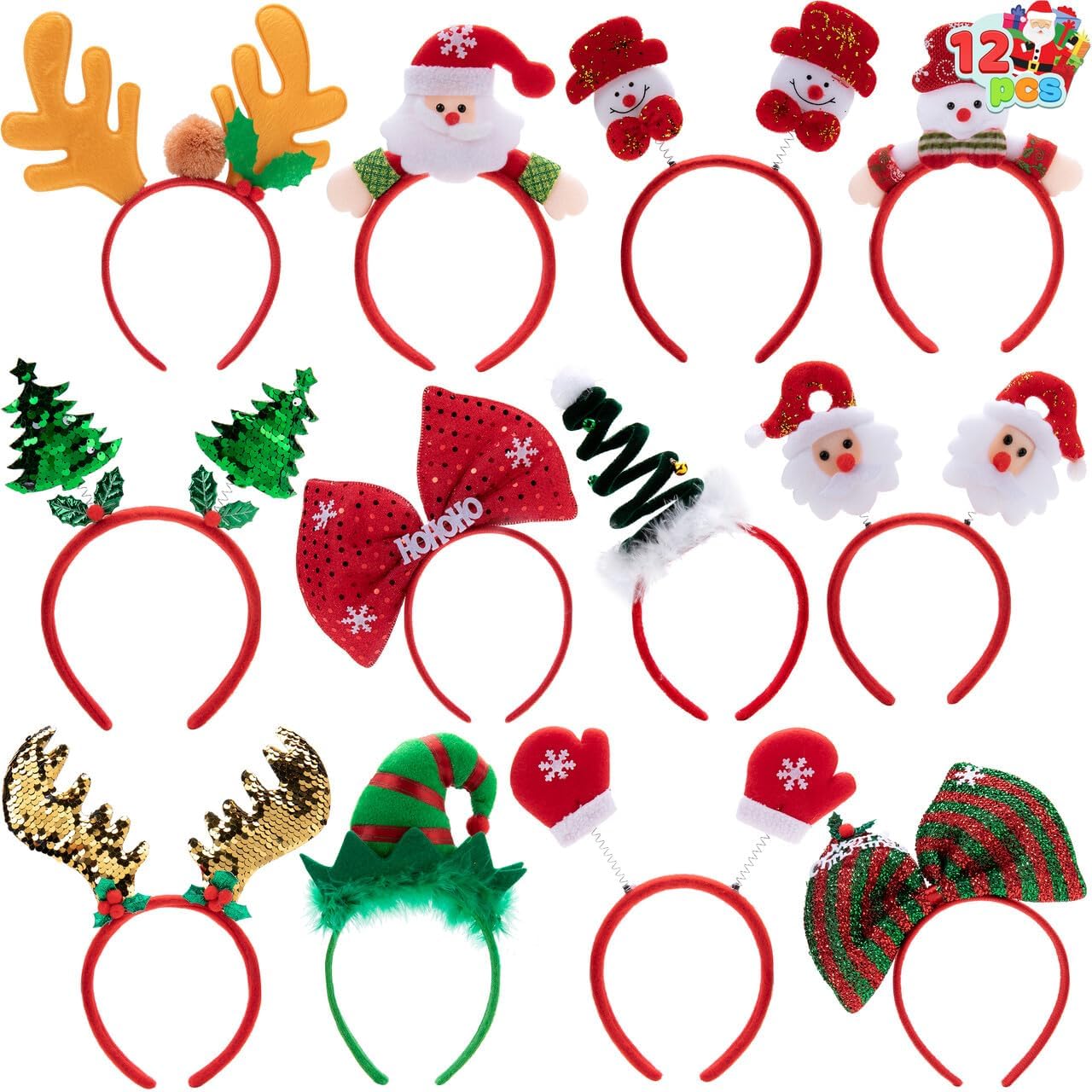 12er-Set Weihnachts-Stirnbänder, SPEZIAL