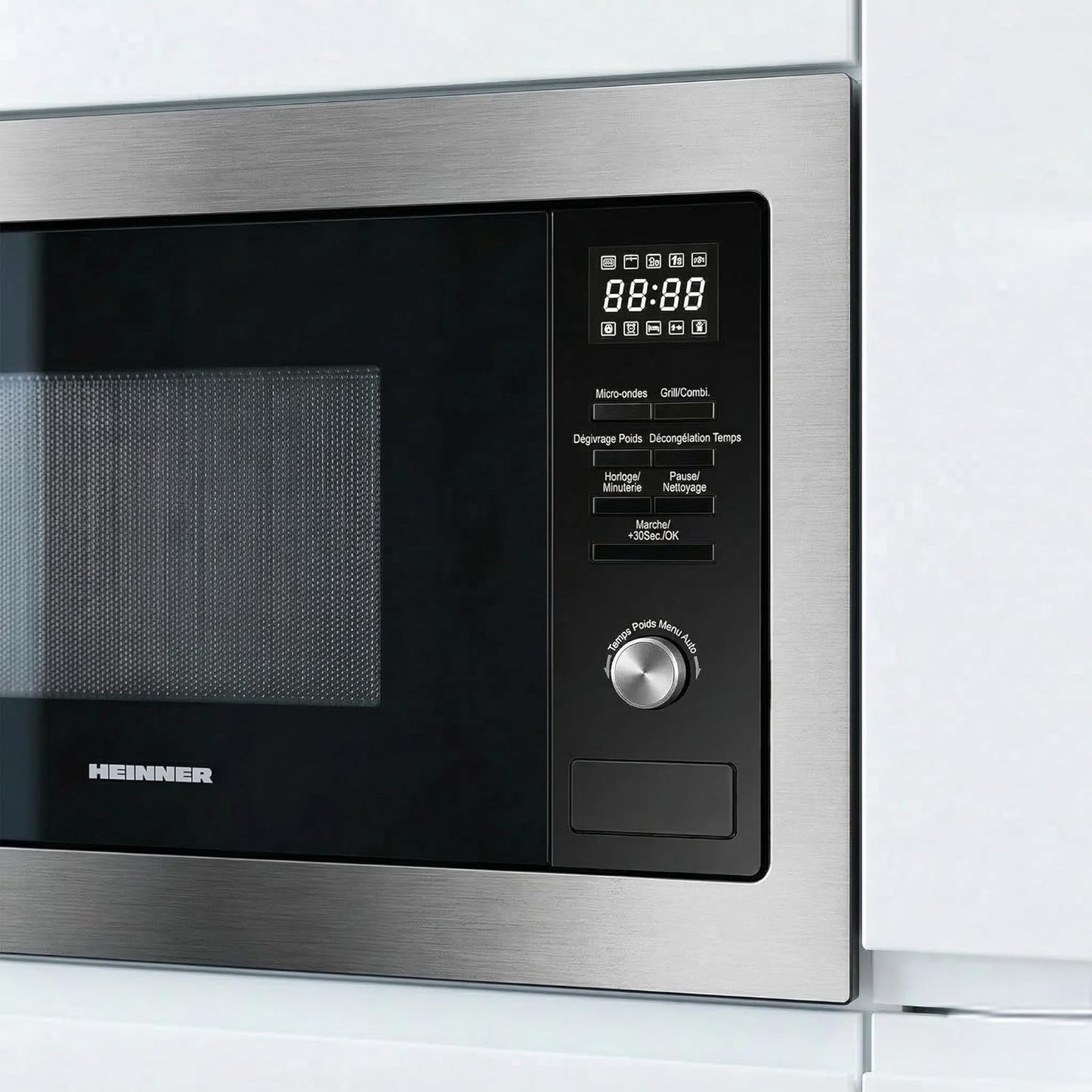 Einbau-Mikrowellenofen HMW-MDBI25GDIX mit Grill und Kombifunktionen, Edelstahl / Silber 25 L
