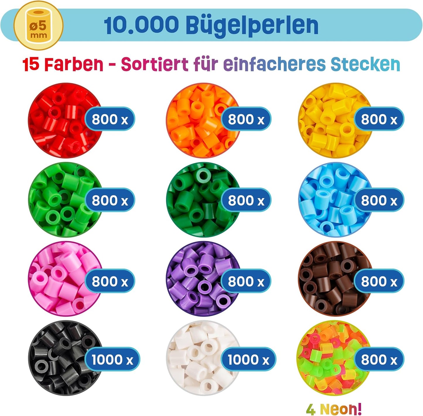 Bügelperlen-Set mit Steckplatten