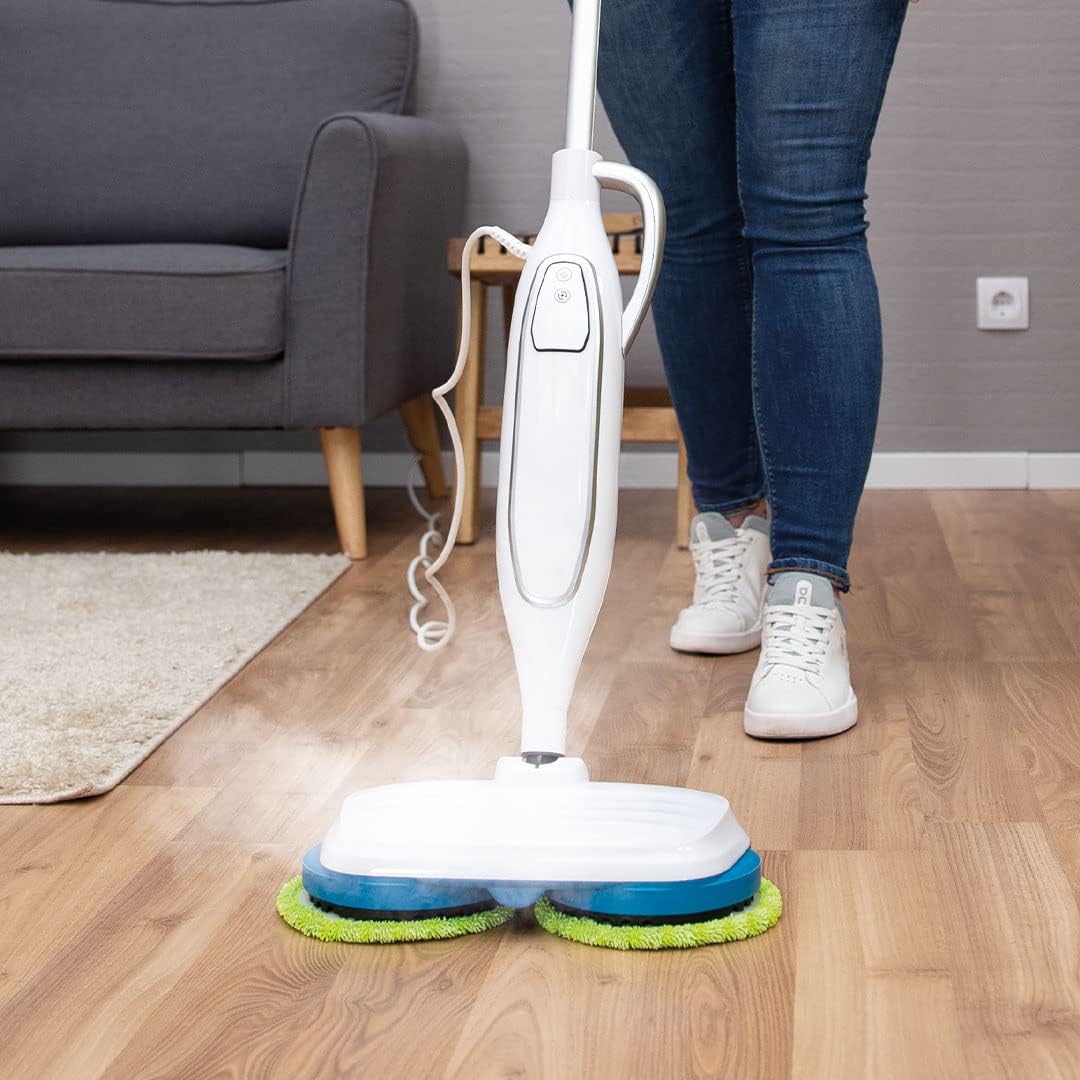 Steam Twister - Rotierender Dampfreiniger mit Zubehör-Set, Steam Twister weiss