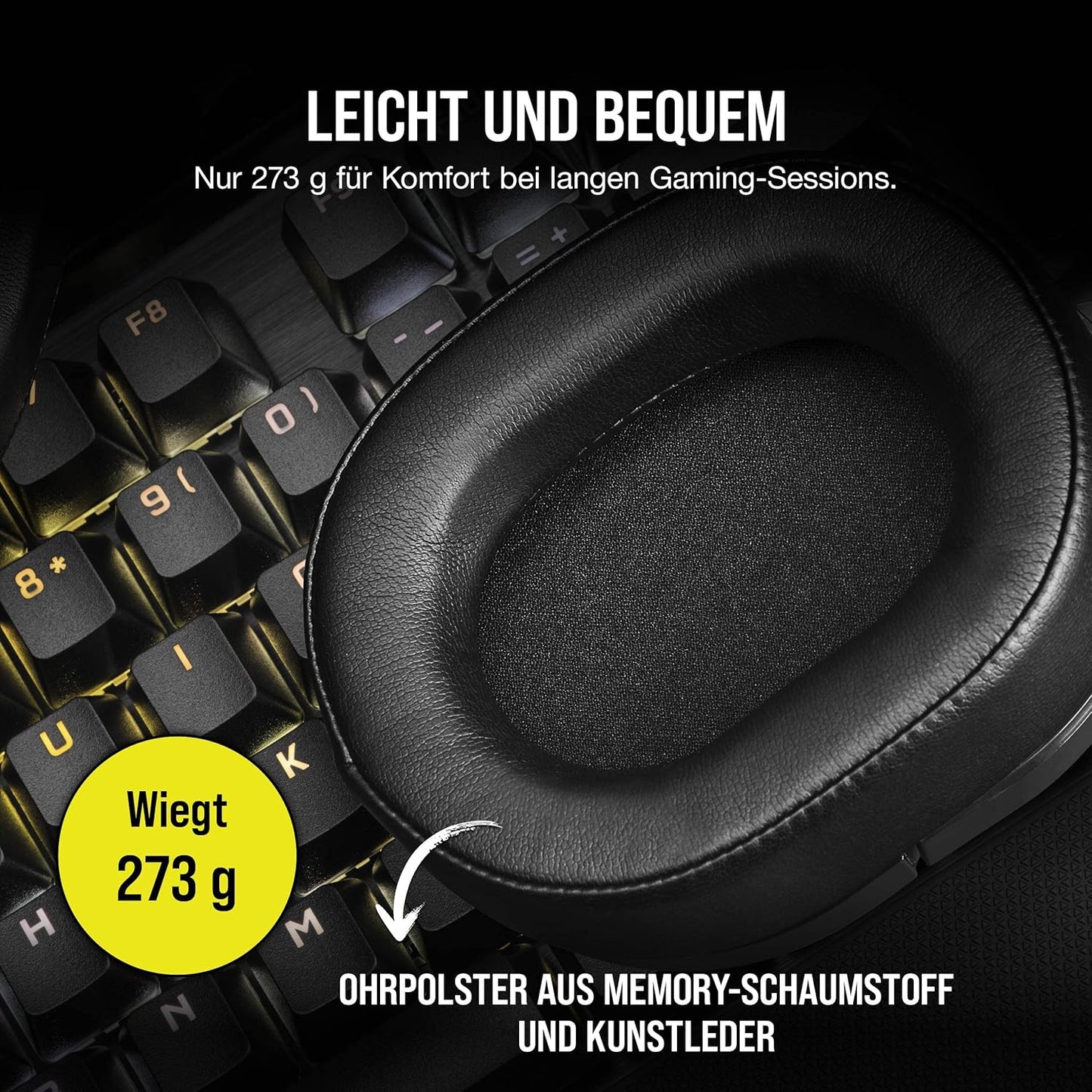 HS55 Surround Gaming-Headset mit Dolby 7.1 Sound, HS55 SURROUND Schwarz