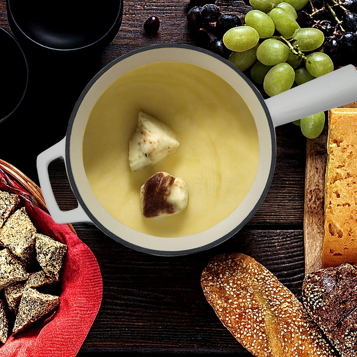 Fondue Topf für 6 Personen, Cremeweiss Ersatztopf
