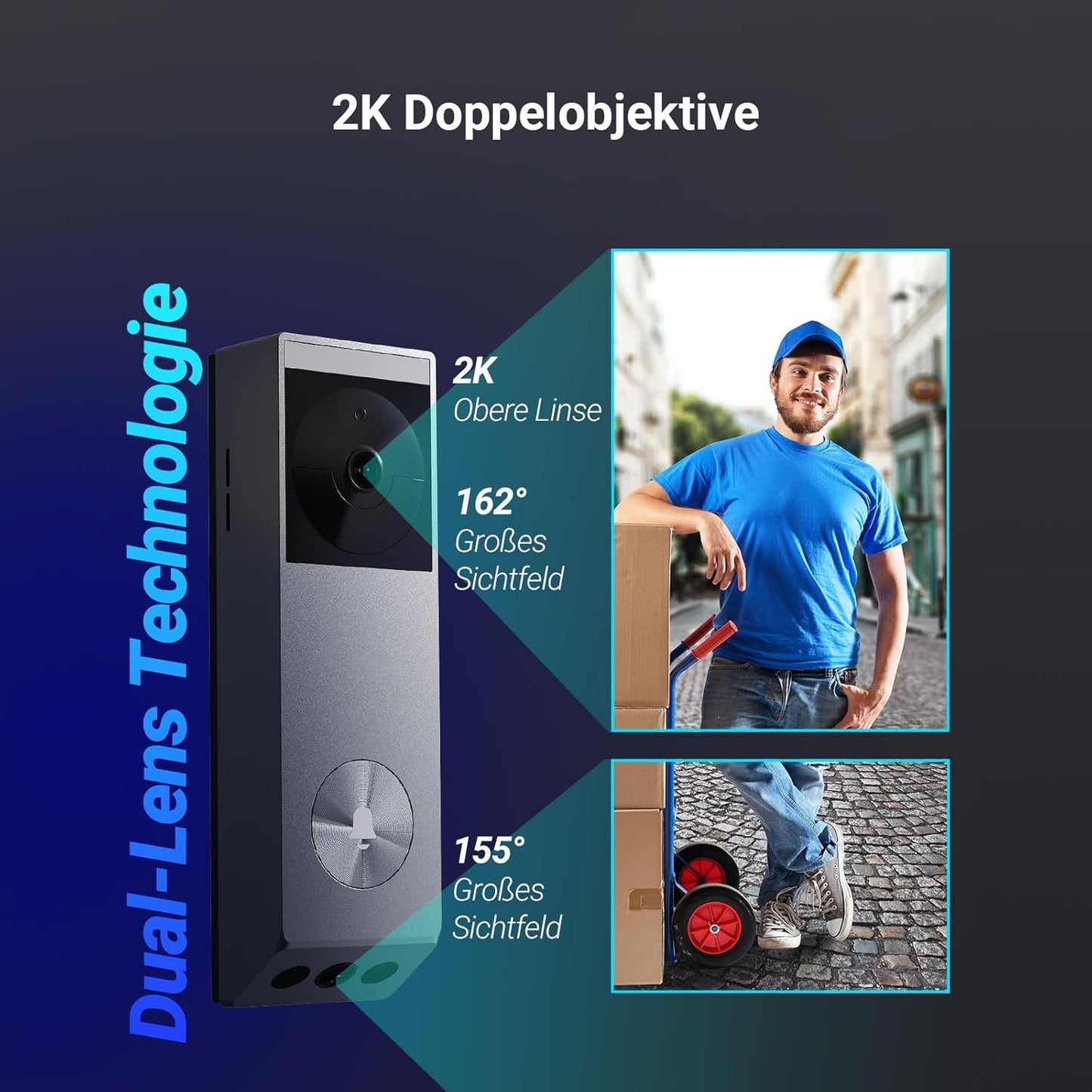 Kabellose Smart-Türklingel mit Bildschirm EP3x Pro+SD7, EP3x mit Touchscreen