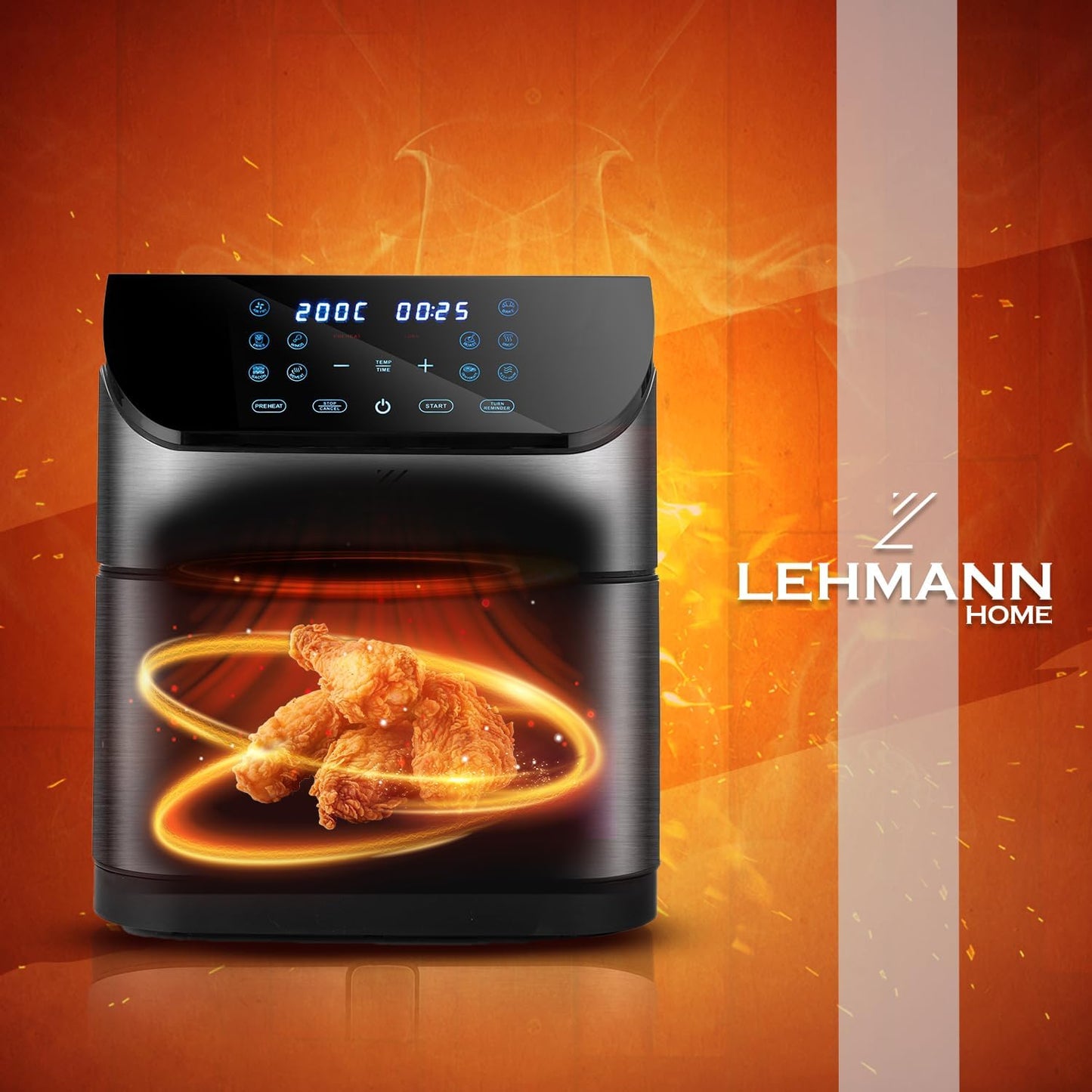 Heissluftfritteuse Air Fryer ‎LHODF-1435 mit Sichtfenster, 12 Programmen & Timer, 8L mit Sichtfenster v2