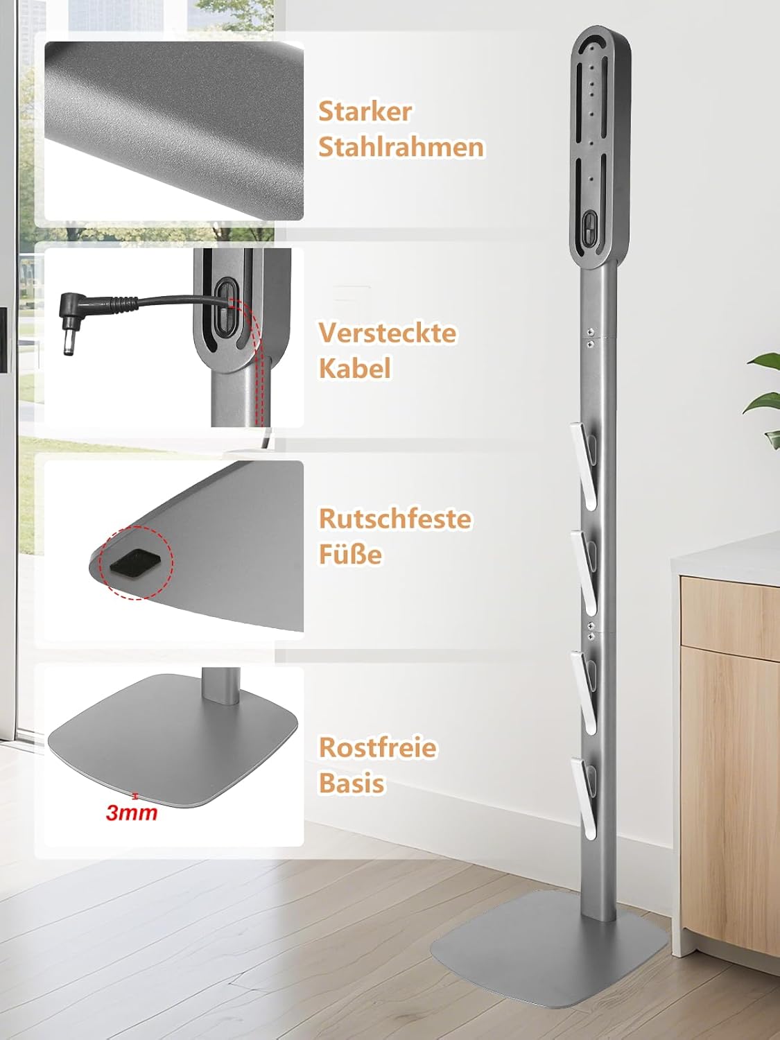 Staubsauger Ständer für Dyson, Silber