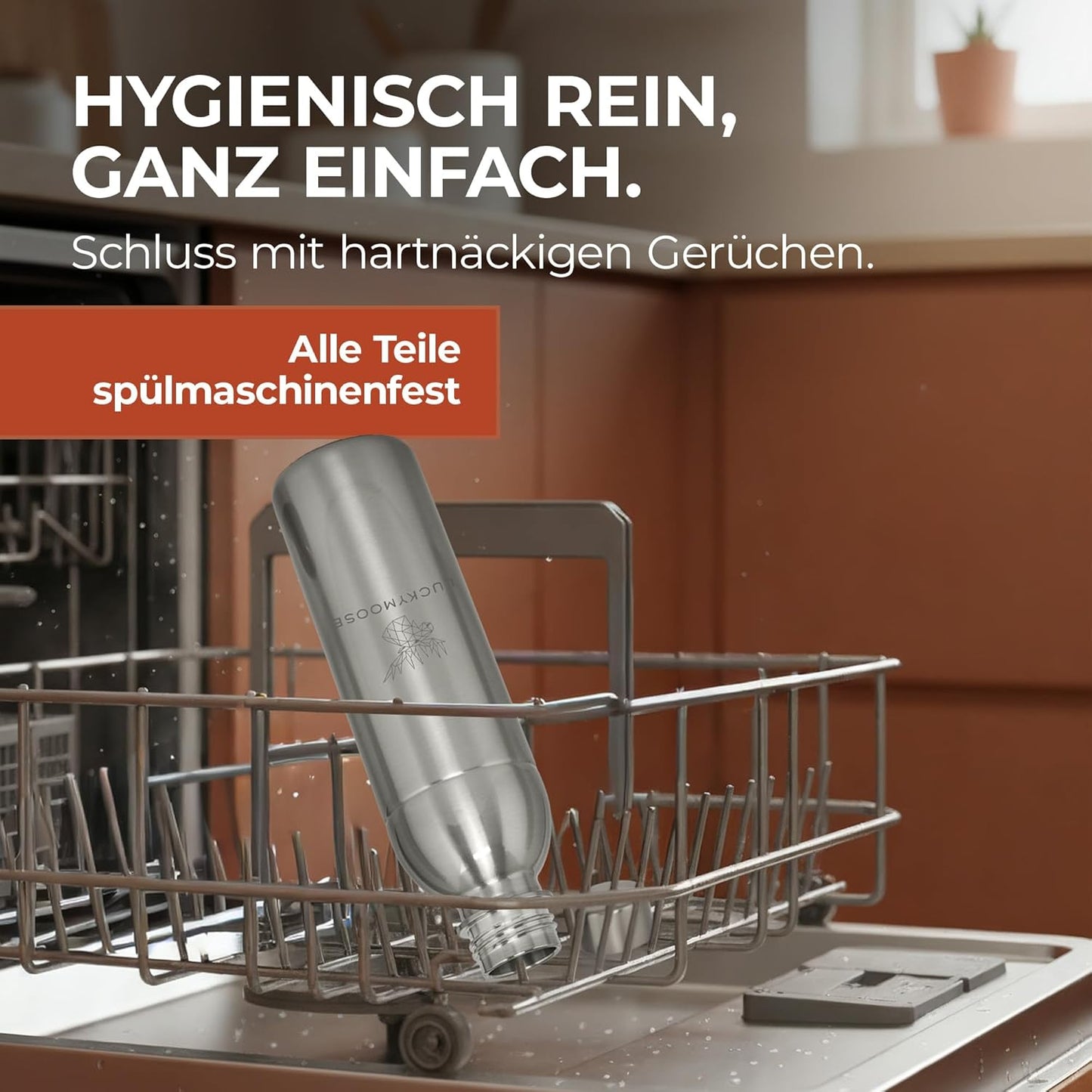 Edelstahlflasche für Wassersprudler, 0.75L, Silver 0,75L (1 Stück)