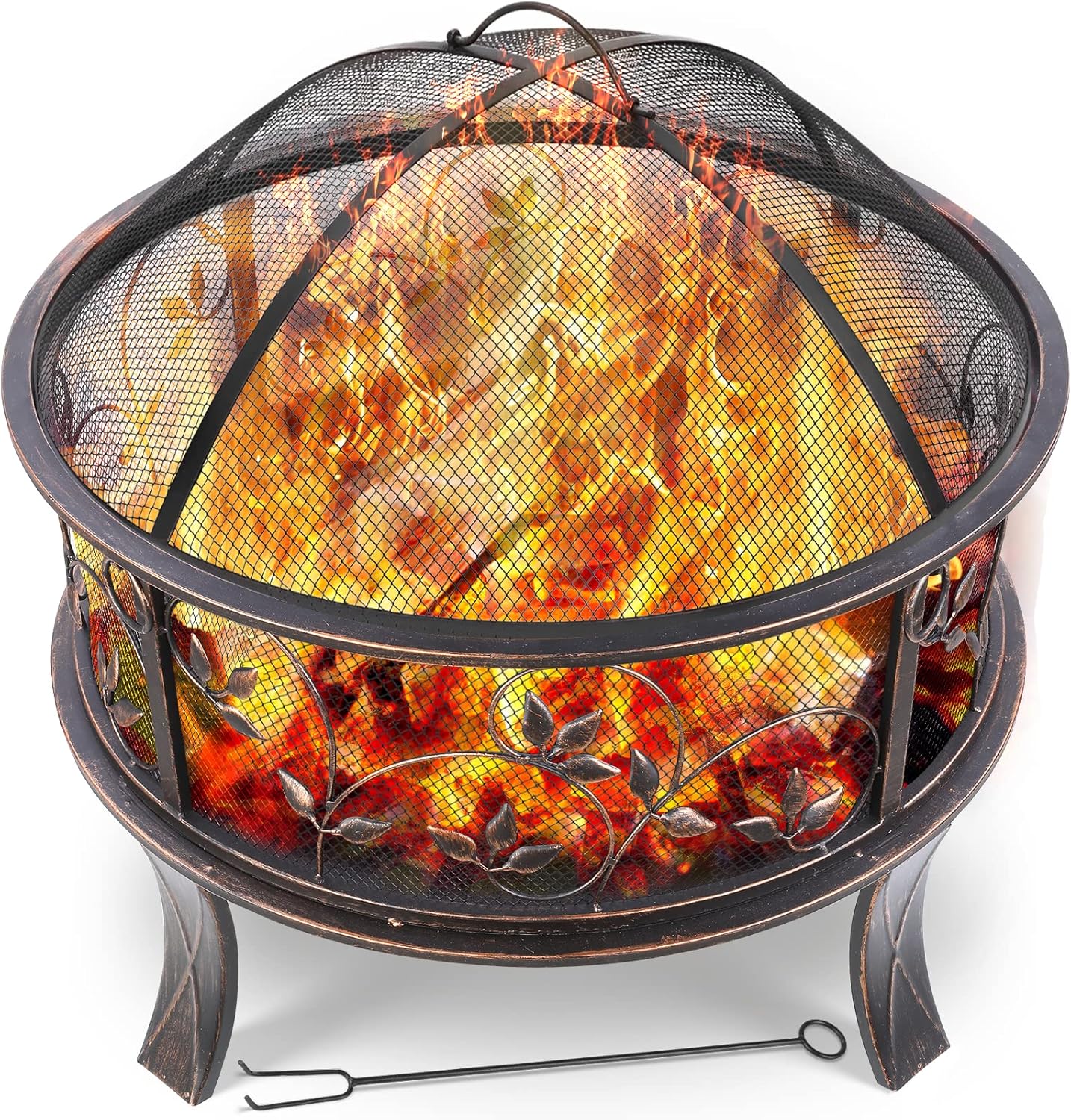 Feuerschale mit Funkenschutz, Zeder