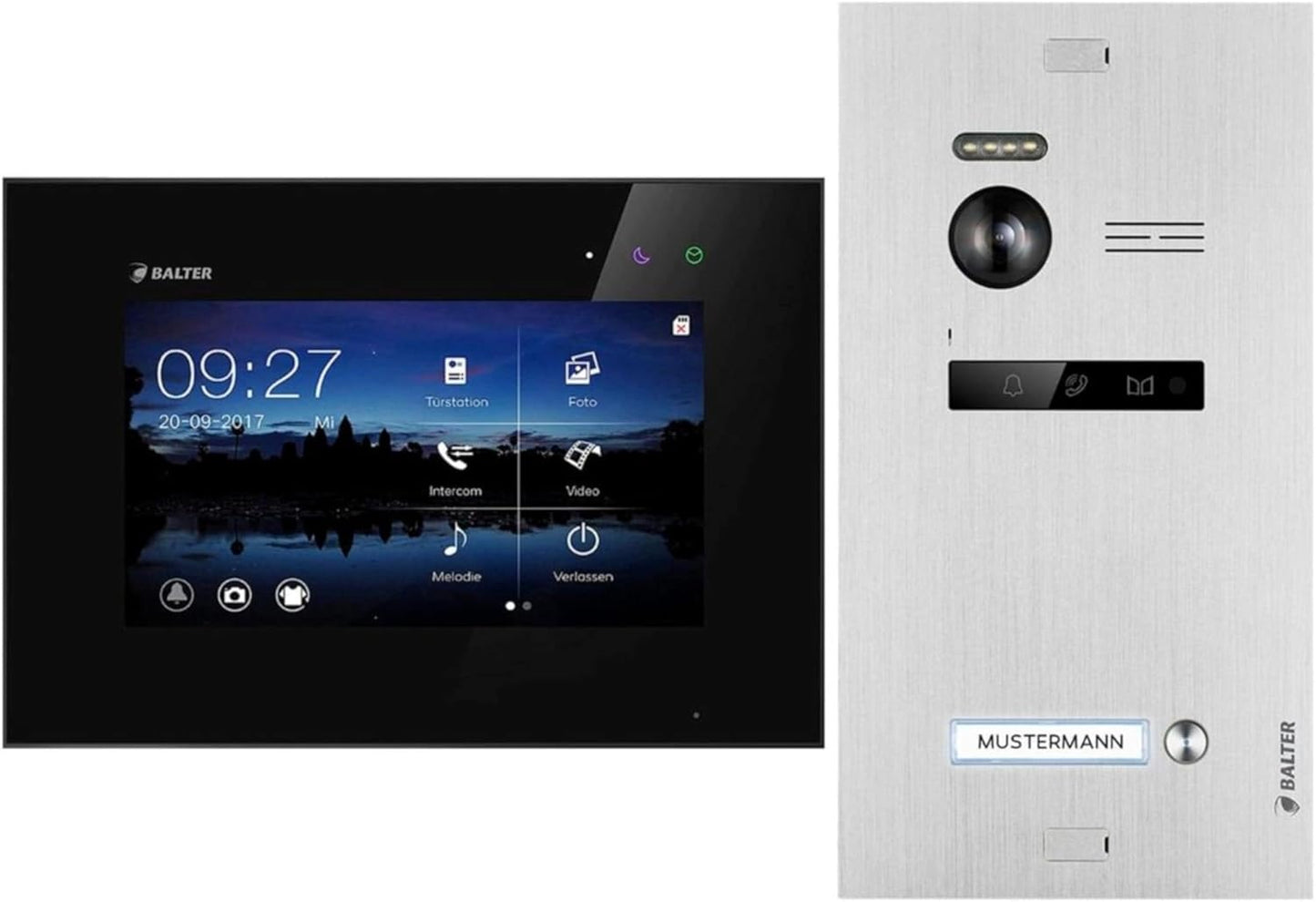 EVO Video Türsprechanlage mit Touchscreen & App, D. Silber/Schwarz 1x Monitor, mit App