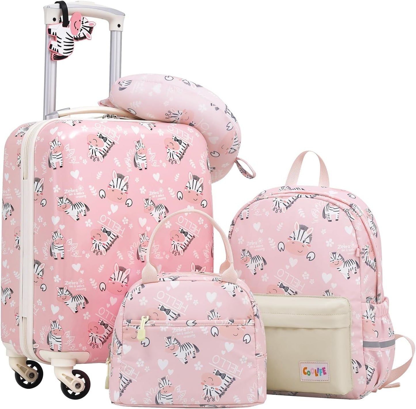 5-teilige Kinderkofferset, Koffer-Set 5-tlg Zebra
