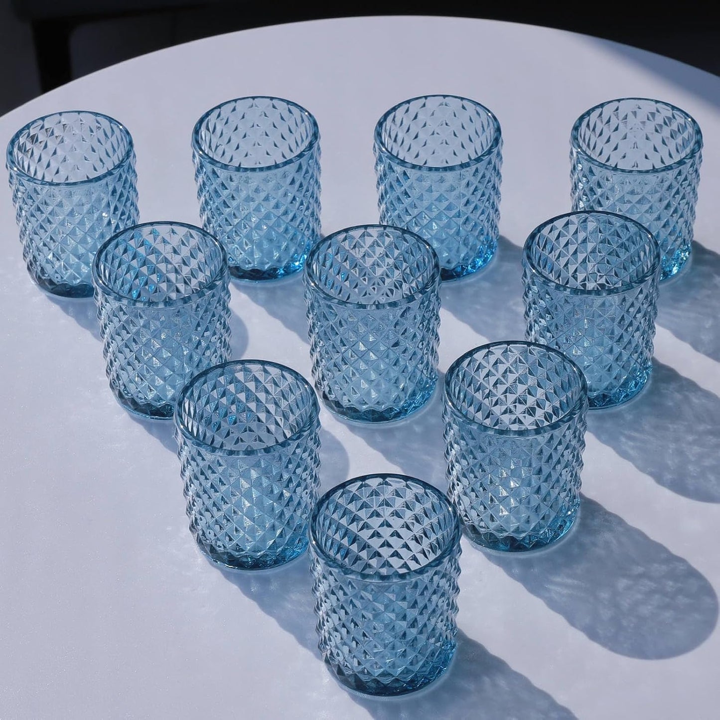 Teelichtgläser-Set (12 Stück), Blau 12