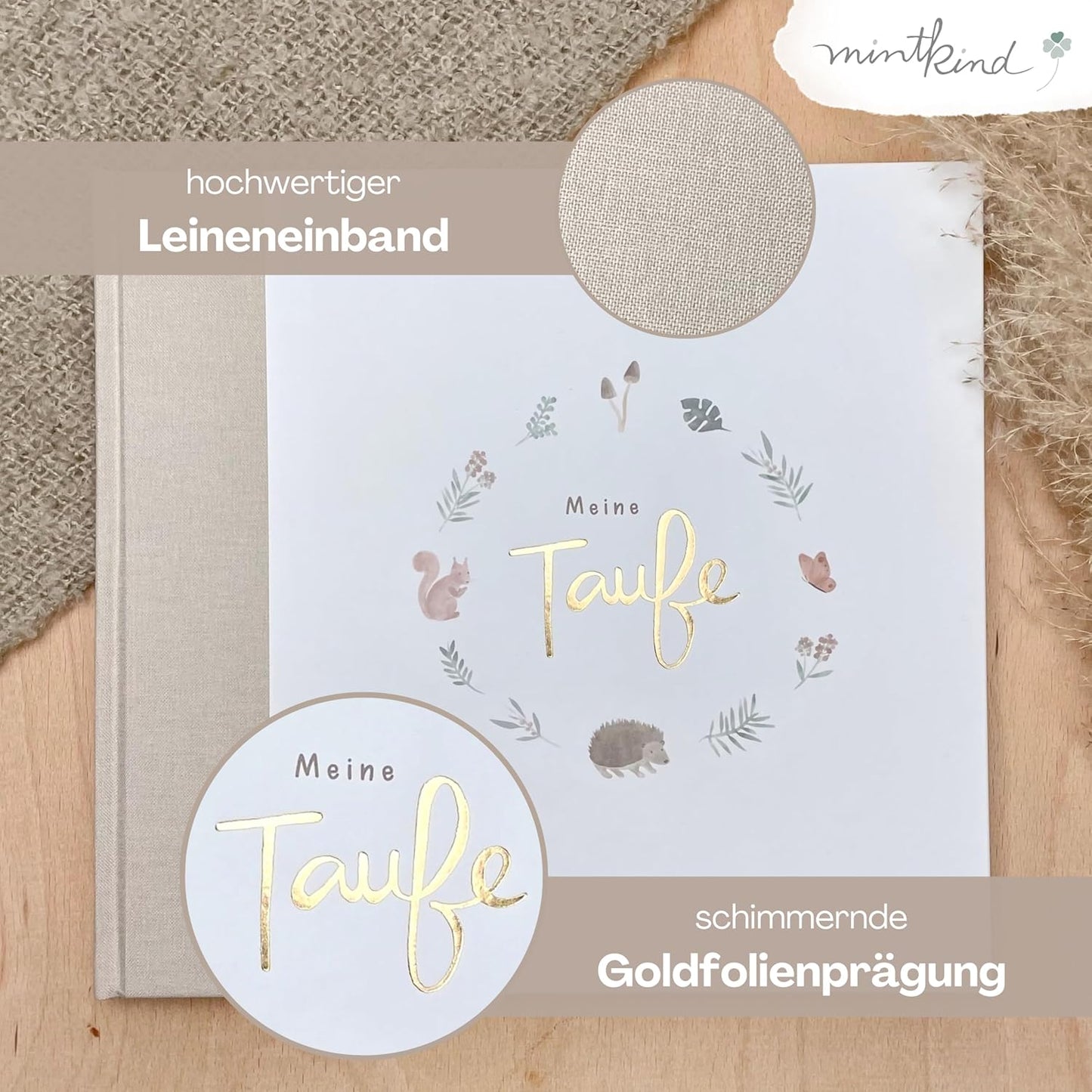 Gästebuch zur Taufe mit 72 Innenseiten, Wald ohne Stickerset