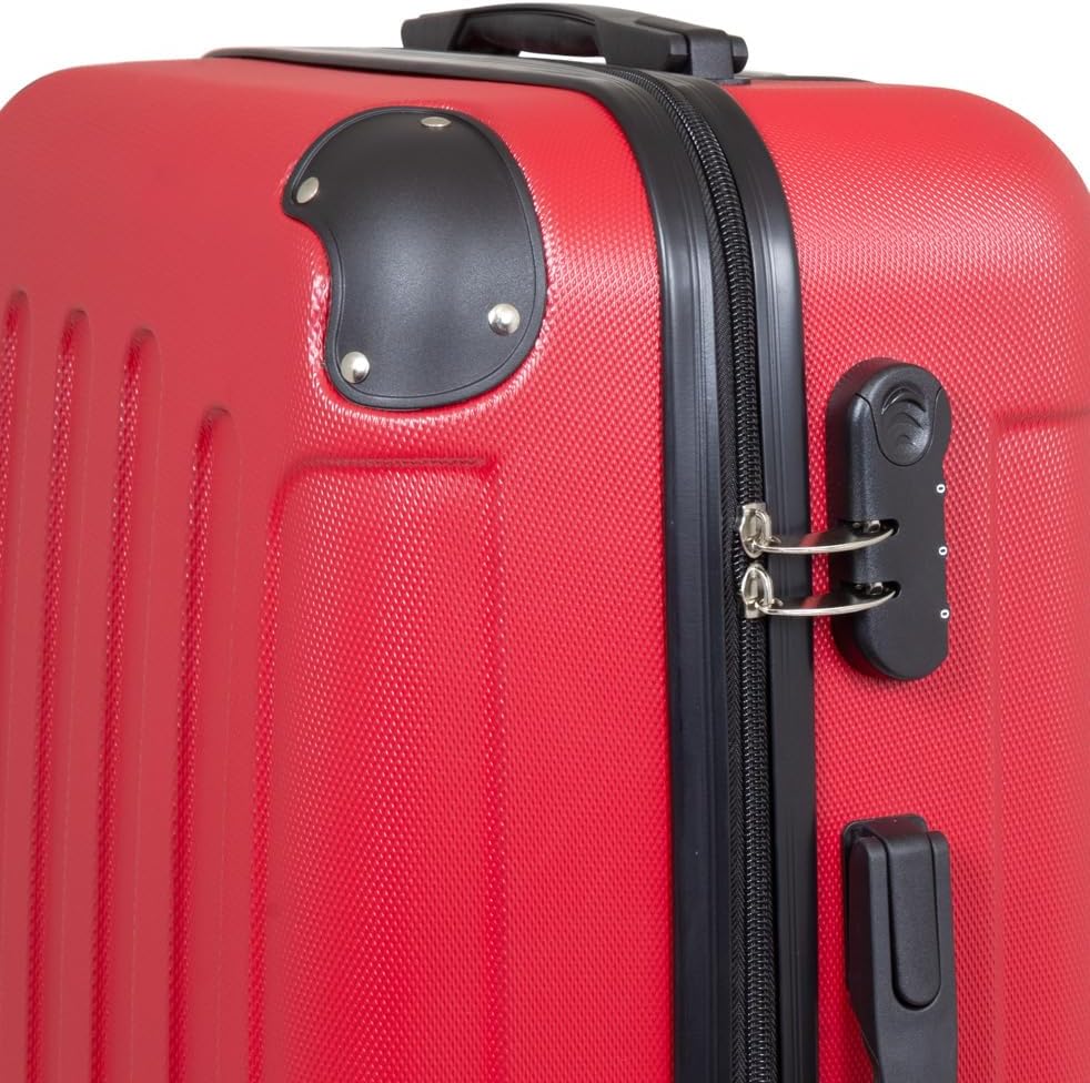 Reisekoffer Hartschale 75 cm mit Zahlenschloss, Rot Reisekoffer - Grösse L