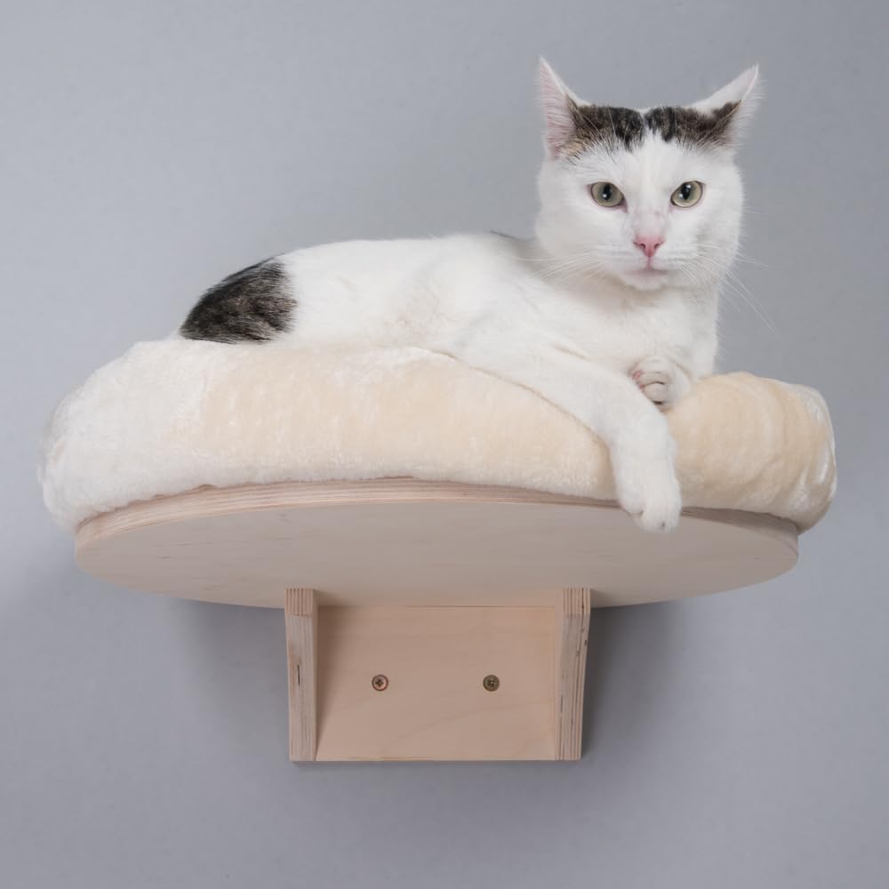 Wandliegebett Dahlia für Katzen, Creme