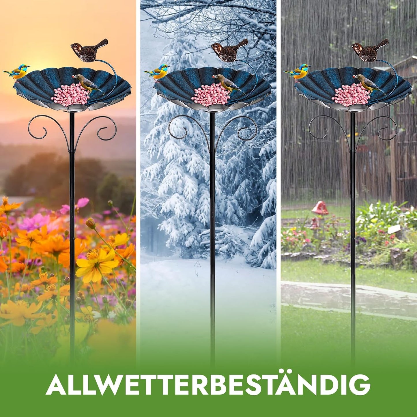 2-in-1 Vogeltränke & Futterstation, frostsicher