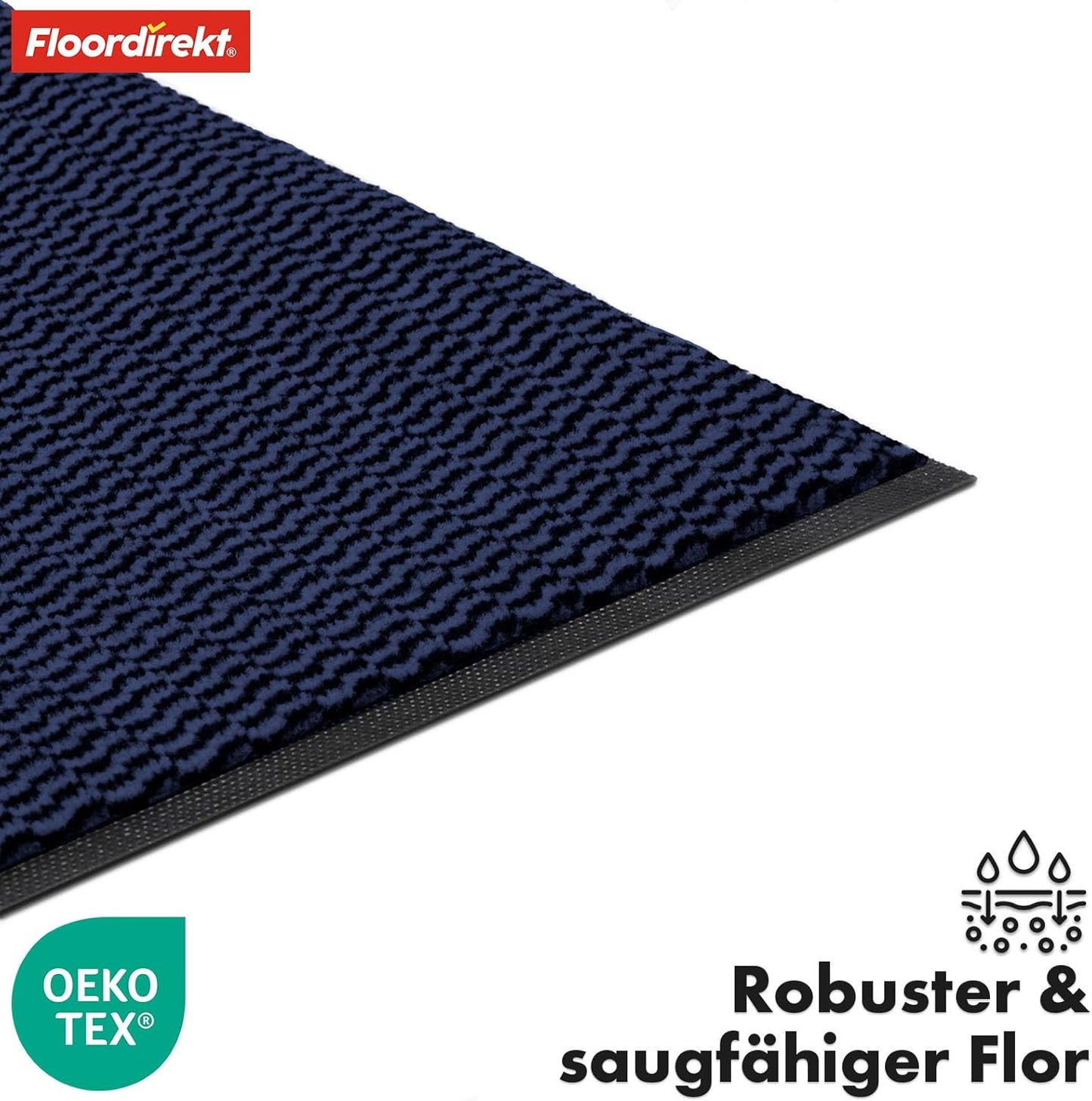 Premium Schmutzfangmatte für Innen und Aussen 80x120 cm, 80 x 120 cm Blau