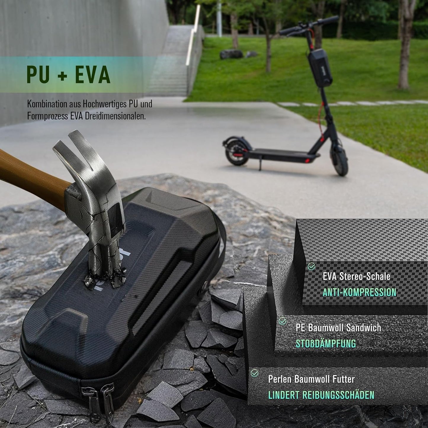 E-Scooter Lenkertasche, 2,8l / Schnellspanner D