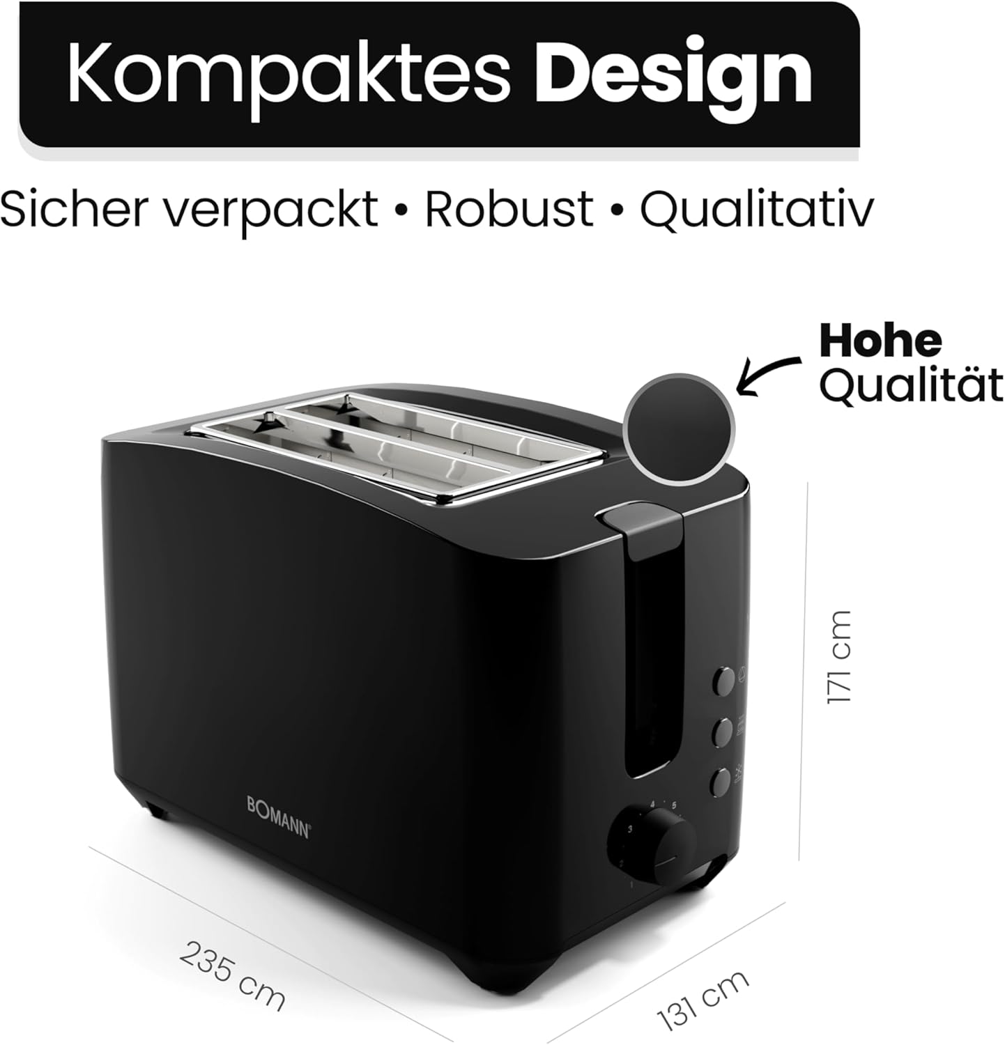 TA 6065 CB Toaster mit Brötchenaufsatz, Schwarz