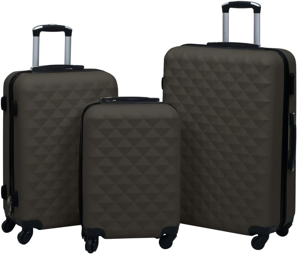 3-teiliges Hartschalenkoffer-Set, Anthrazit