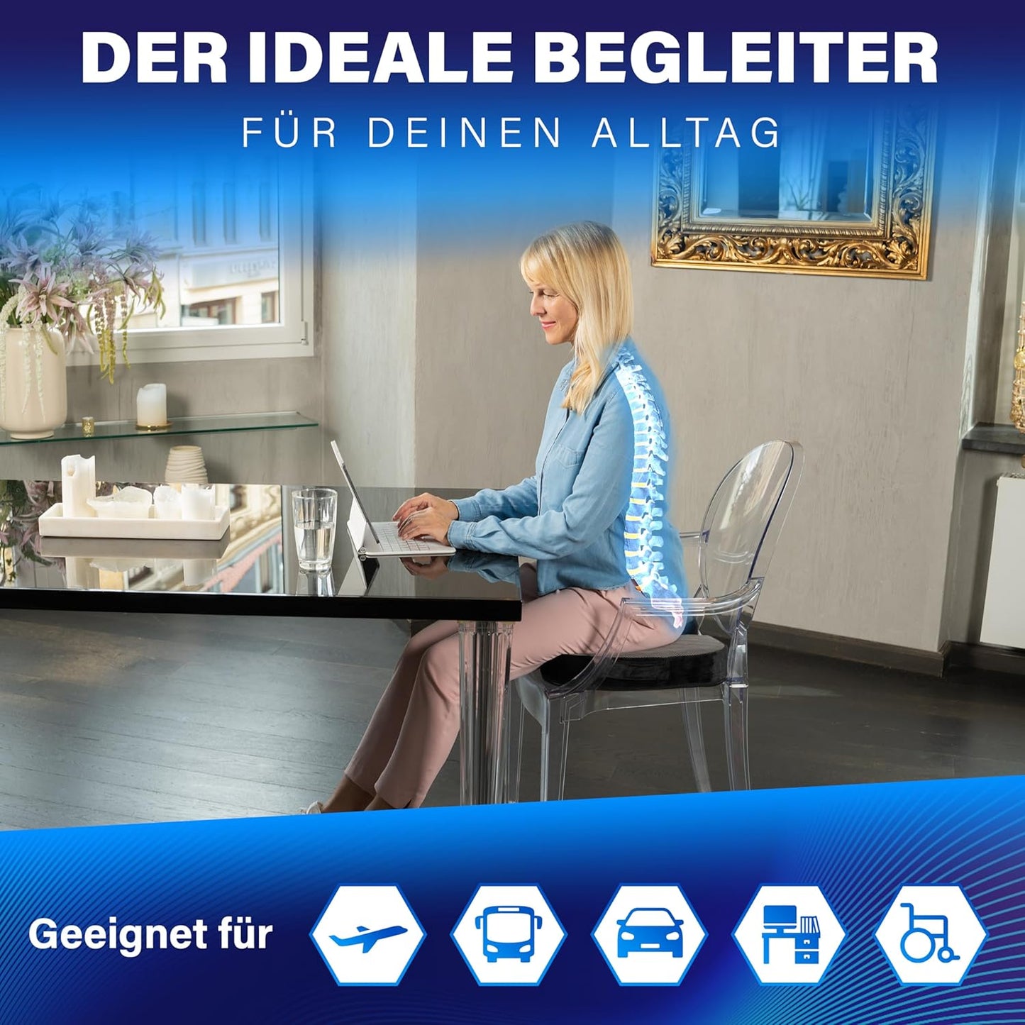 Ergonomisches Sitzkissen für Büro, Auto & Co., Sitzkissen
