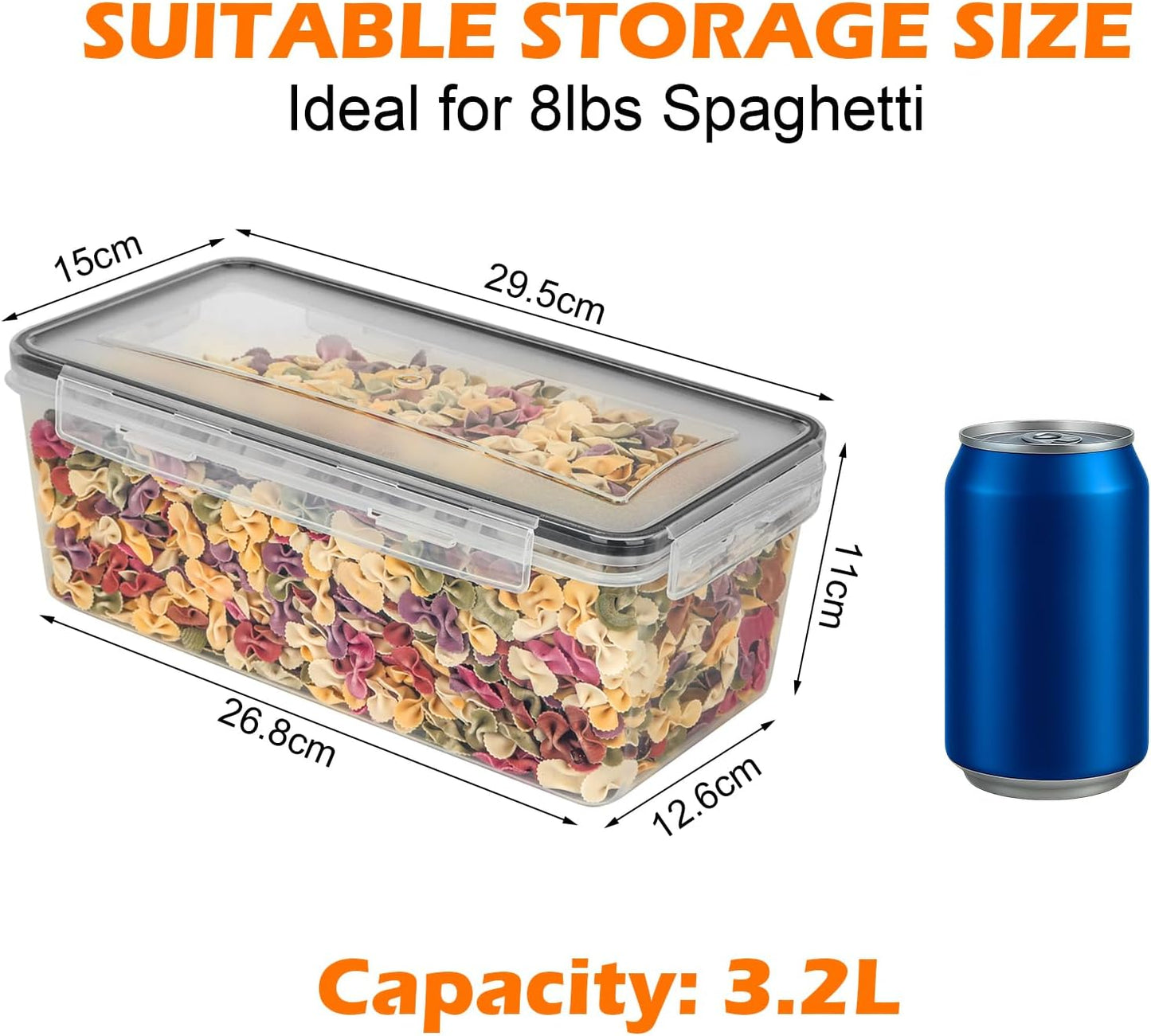 Luftdichte Vorratsdosen, 4 Stück mit Zubehörset, 4 Set (3.2 L)