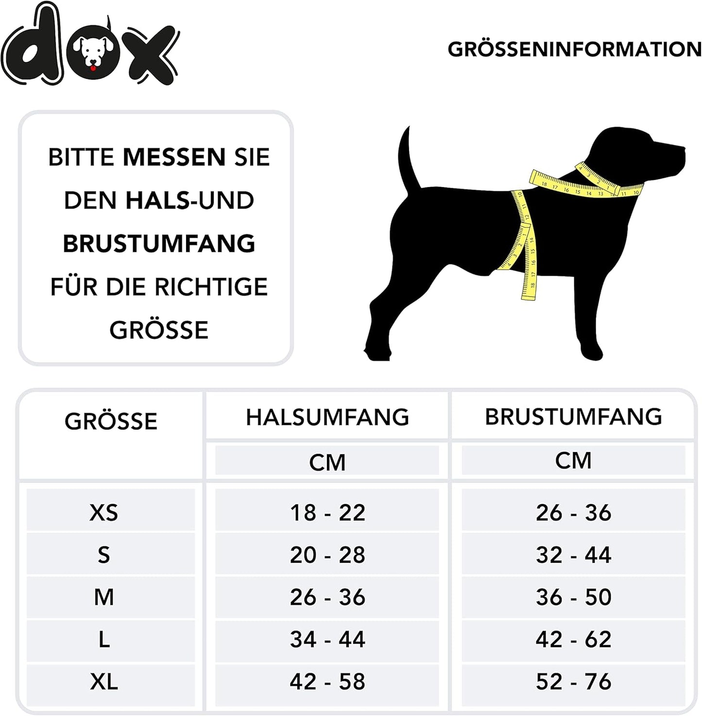 Reflektierendes Hundegeschirr, HALS: 42-58 cm | BRUST: 52-76 cm Rot