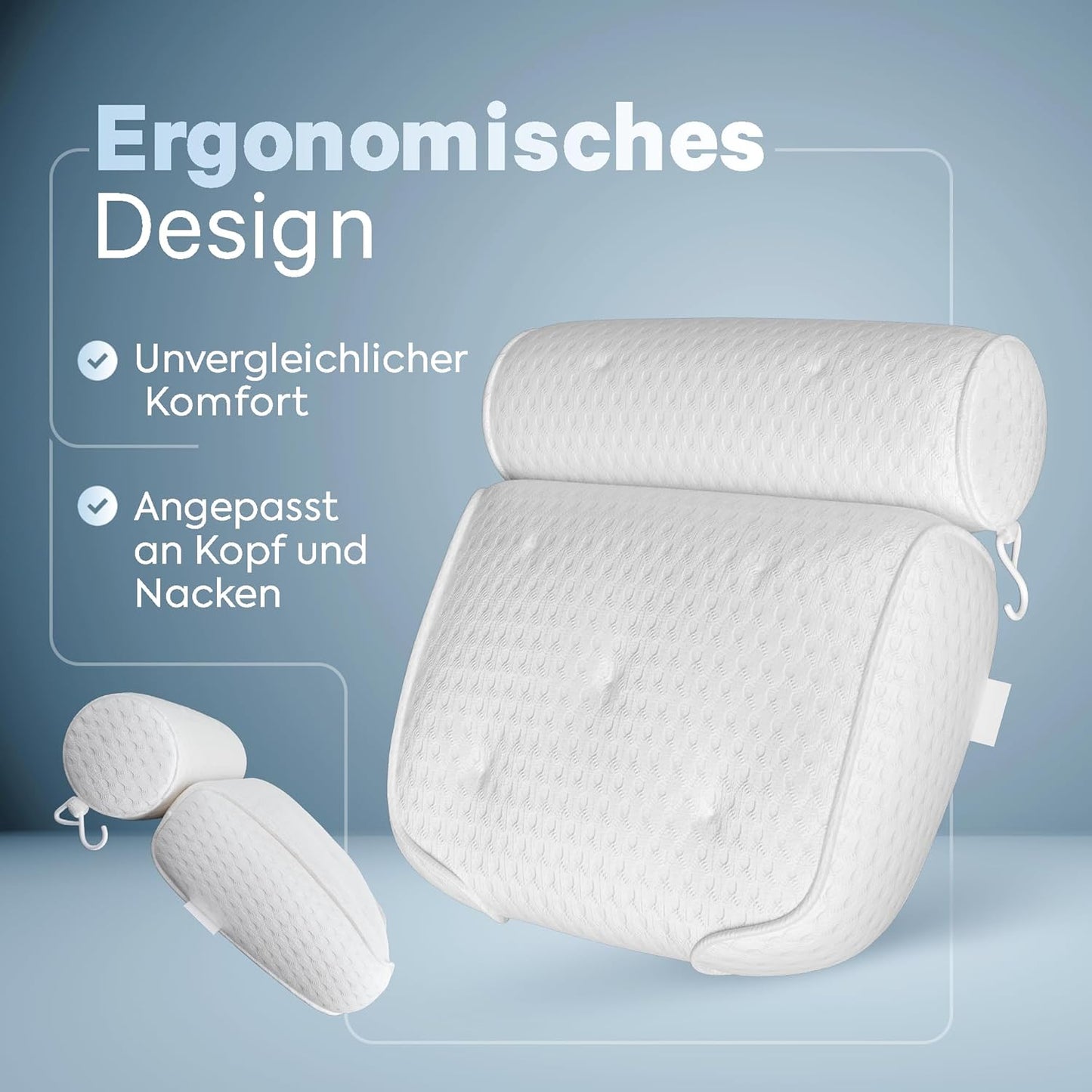 Ergonomisches Badewannenkissen, Weiss-5d