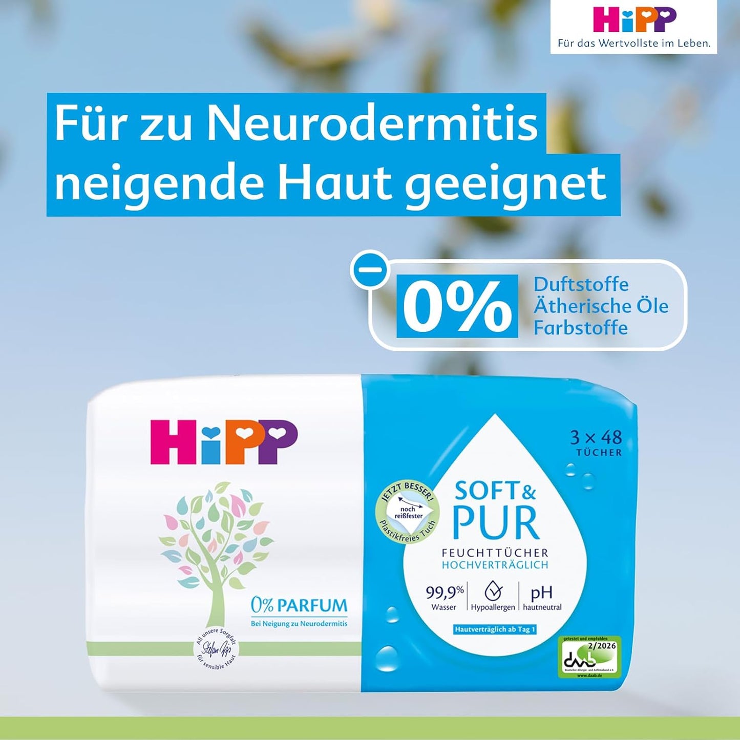 Soft & Pur Feuchttücher (864 Stück) hochverträglich