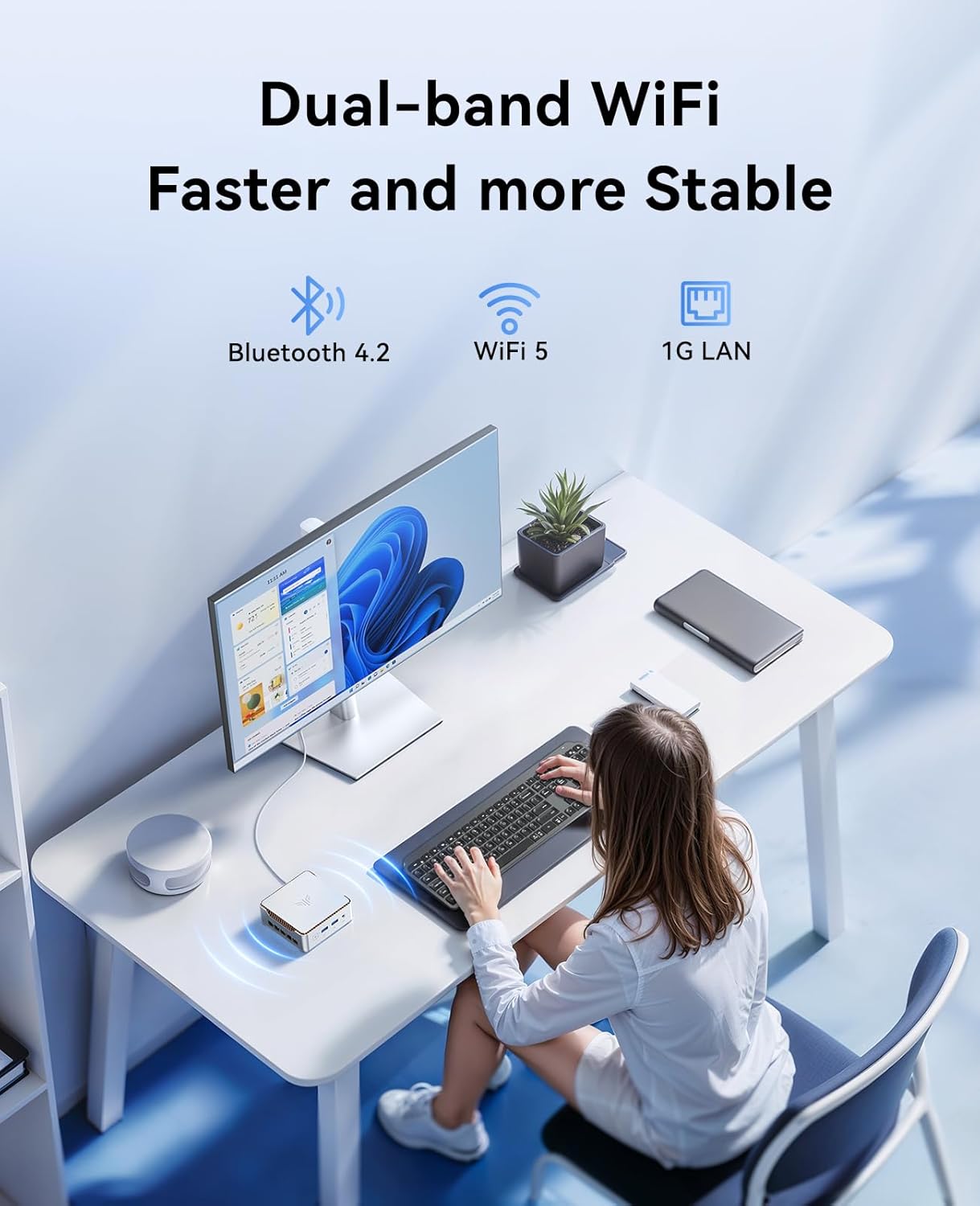 Essenx E2 Mini PC mit 4K Dual Display, 16GB RAM+512GB ROM