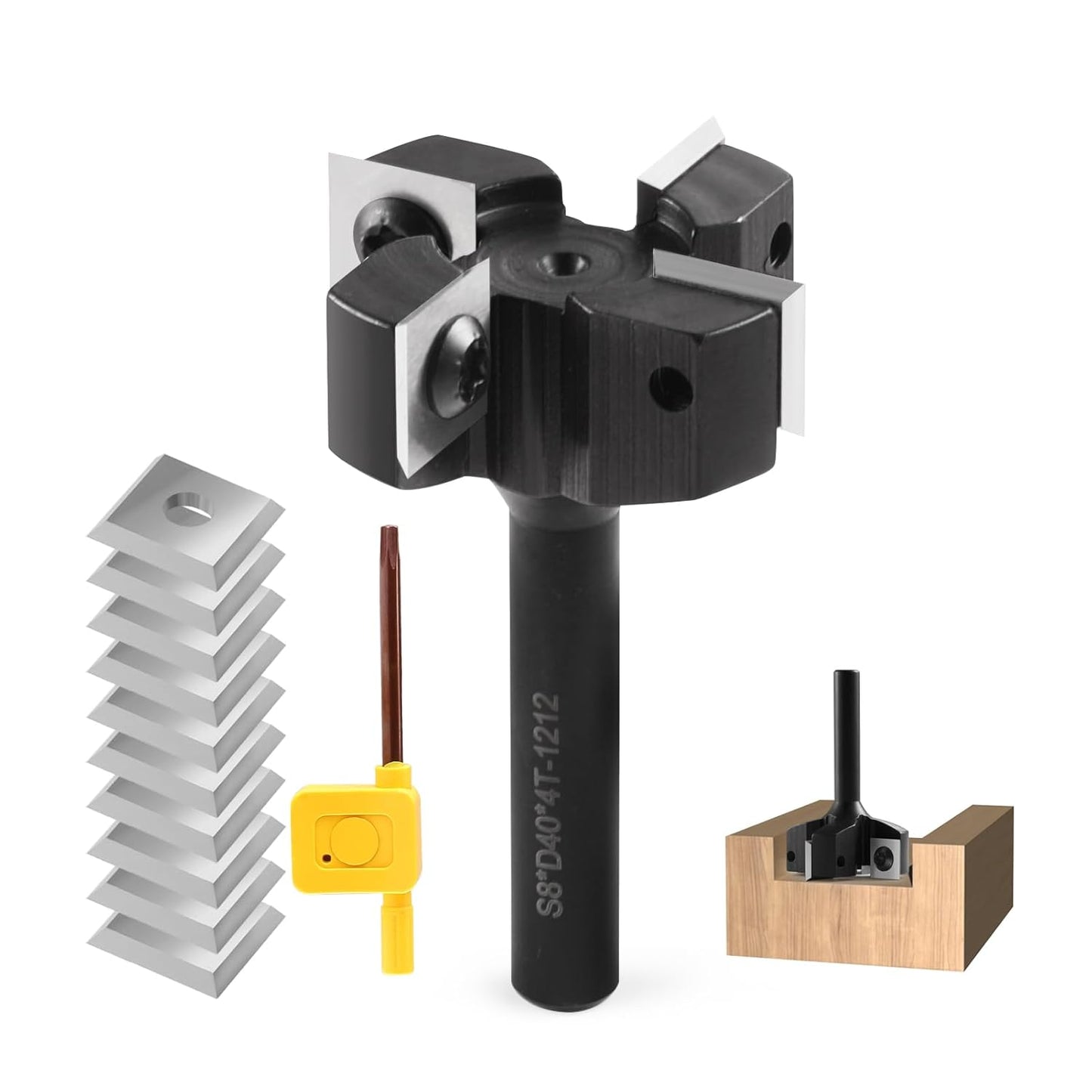 Planfräser mit 8mm Schaft und 4 Flöten, S=8,D=40 4 Flöten