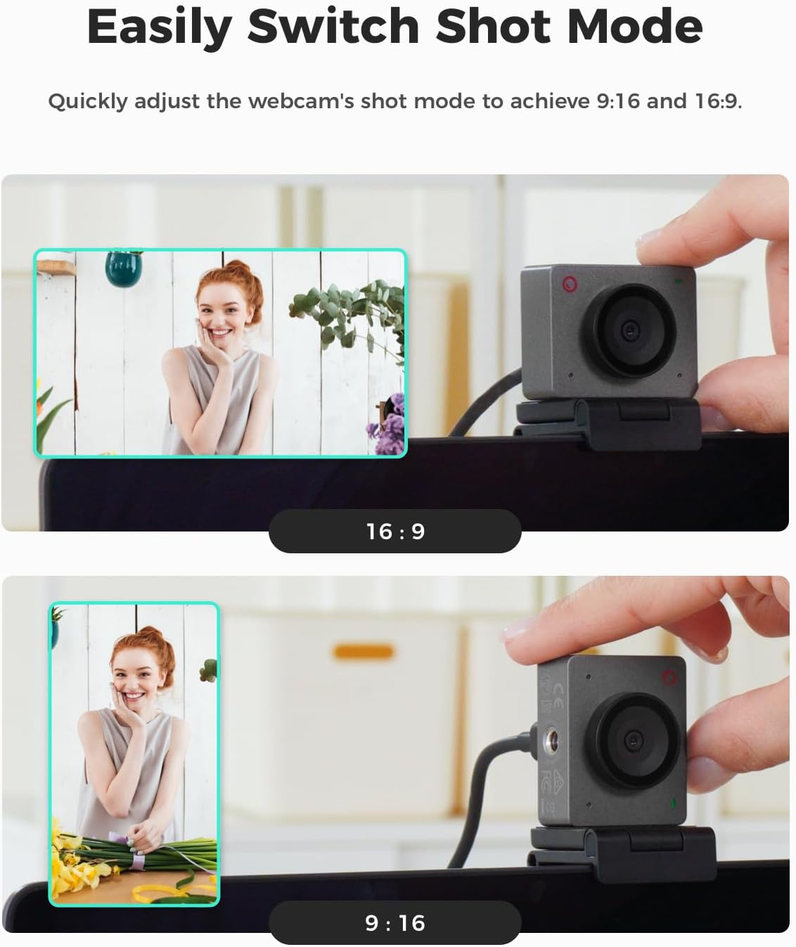 Meet SE 1080P Webcam mit KI-Bildanpassung & Autofokus, Space Grey
