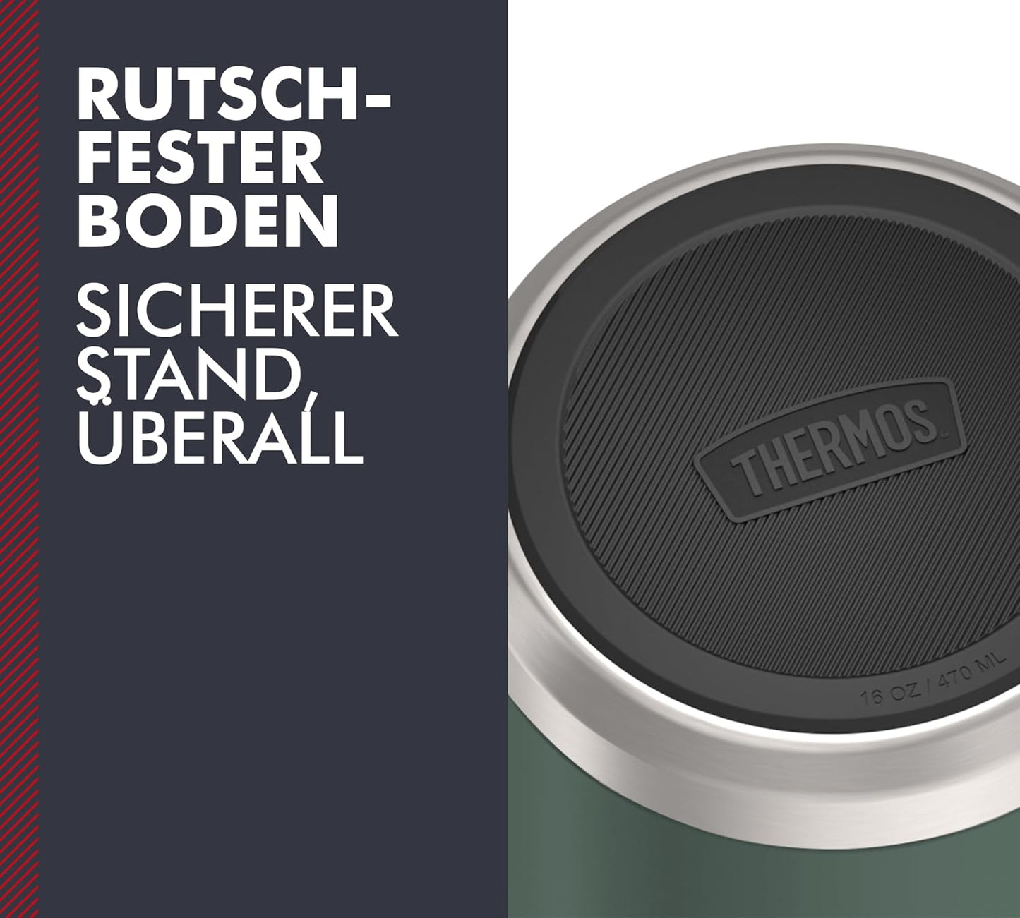 Doppelwandiger Speisebehälter mit Löffel, 470 ml Grün / Forest Mat