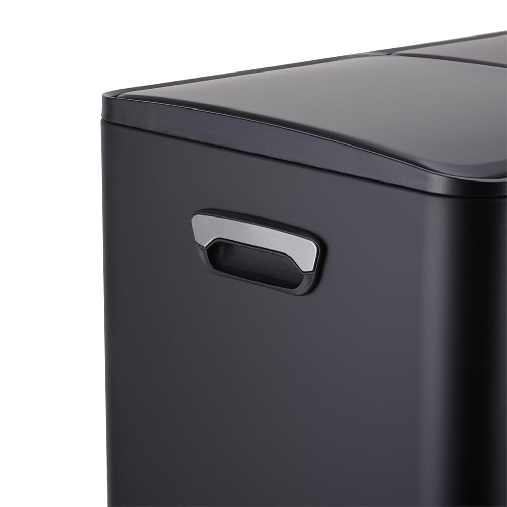 Mülltrennsystem mit 3 Fächern, Schwarz