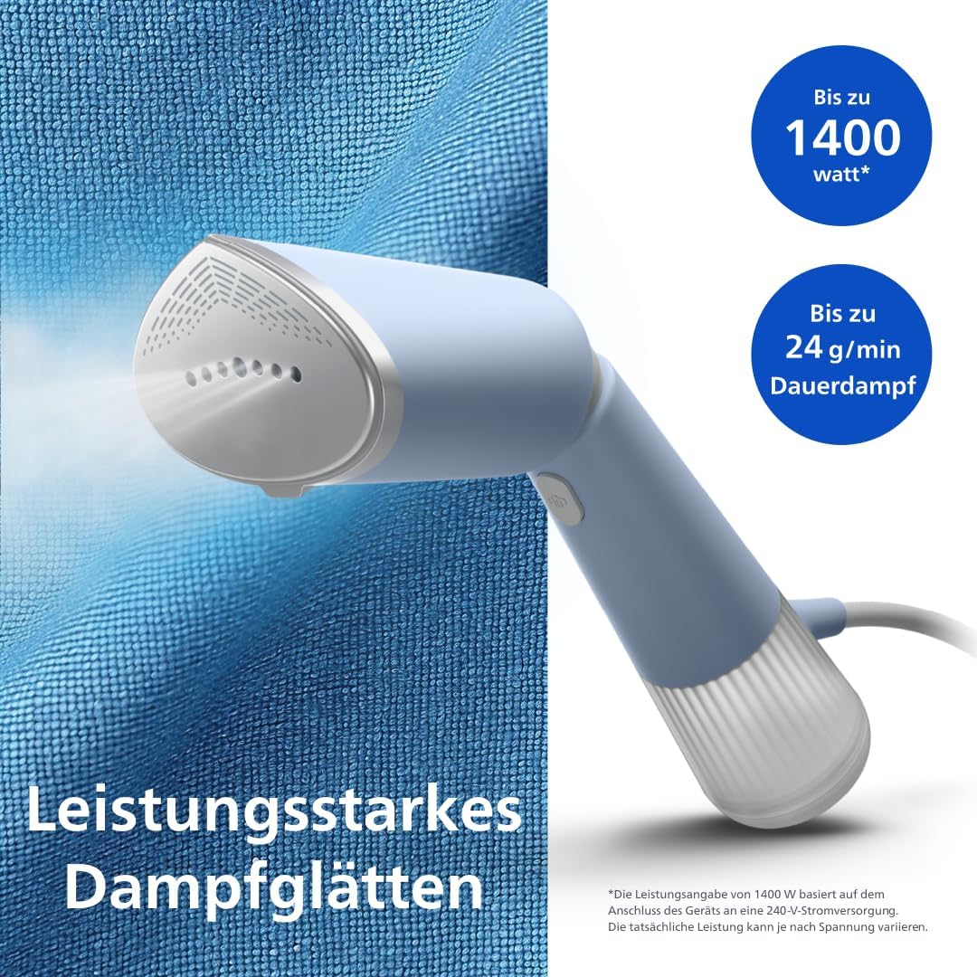 Dampfglätter, 2x Zubehör, himmelblau