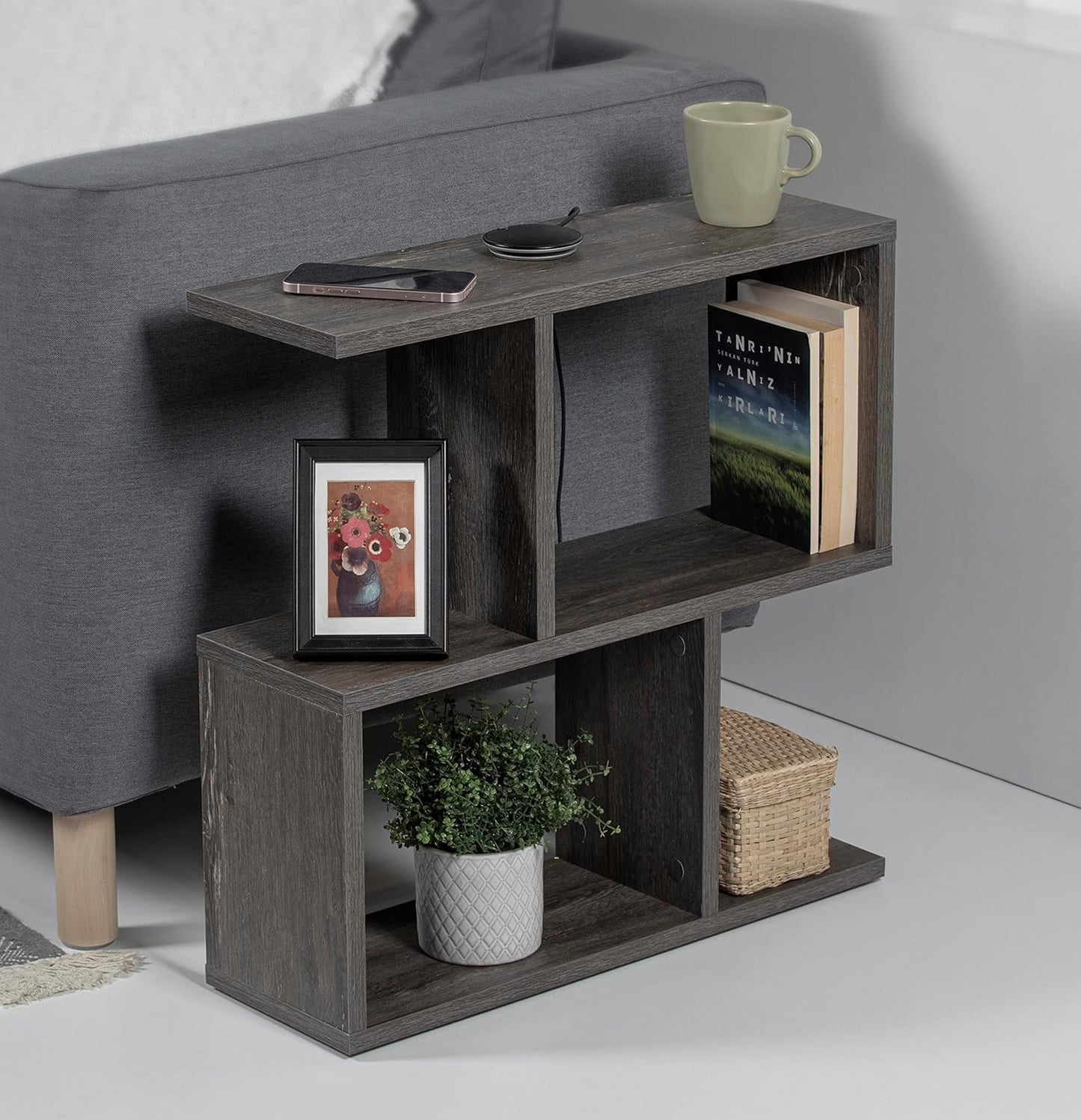 Beistelltisch mit 2 Etagen, Dark Coffee