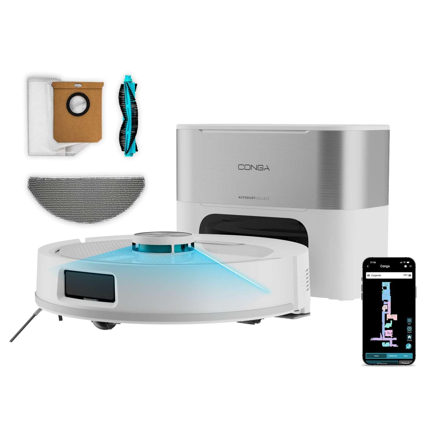Saugroboter mit Wischfunktion Conga Y60 Pearl, Conga Y60 Pearl