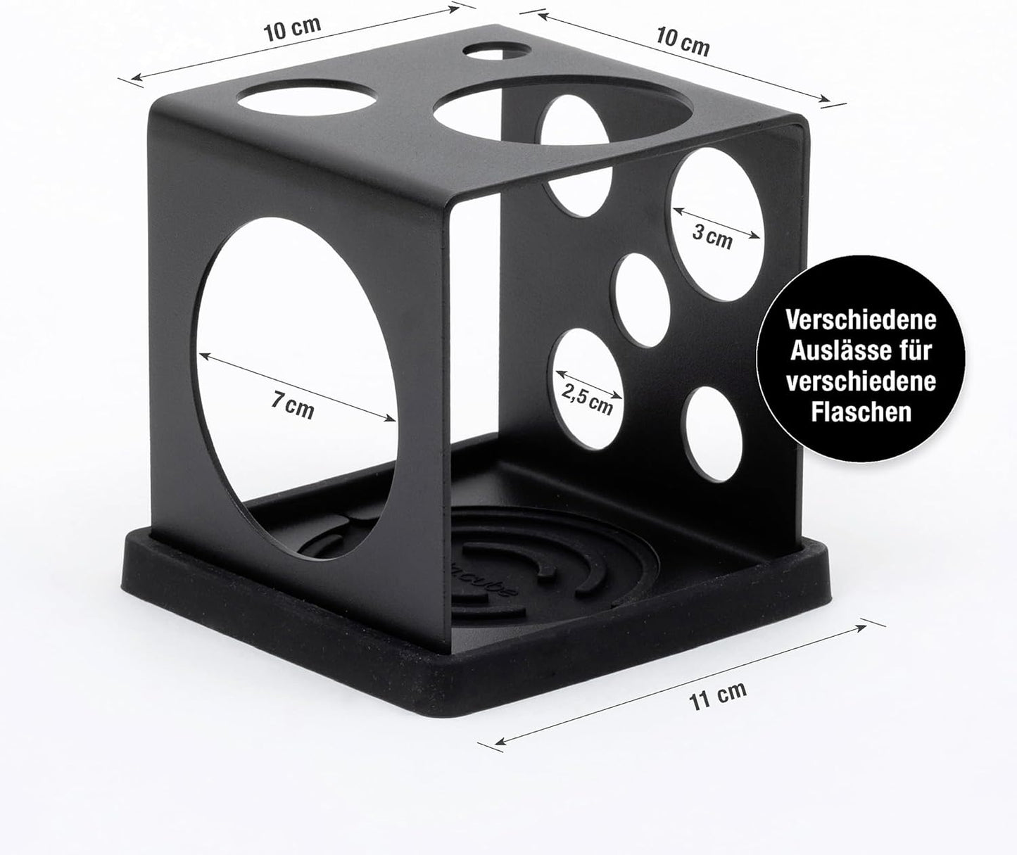 Multifunktionaler Flaschenhalter mit Abtropfgestell, Schwarz