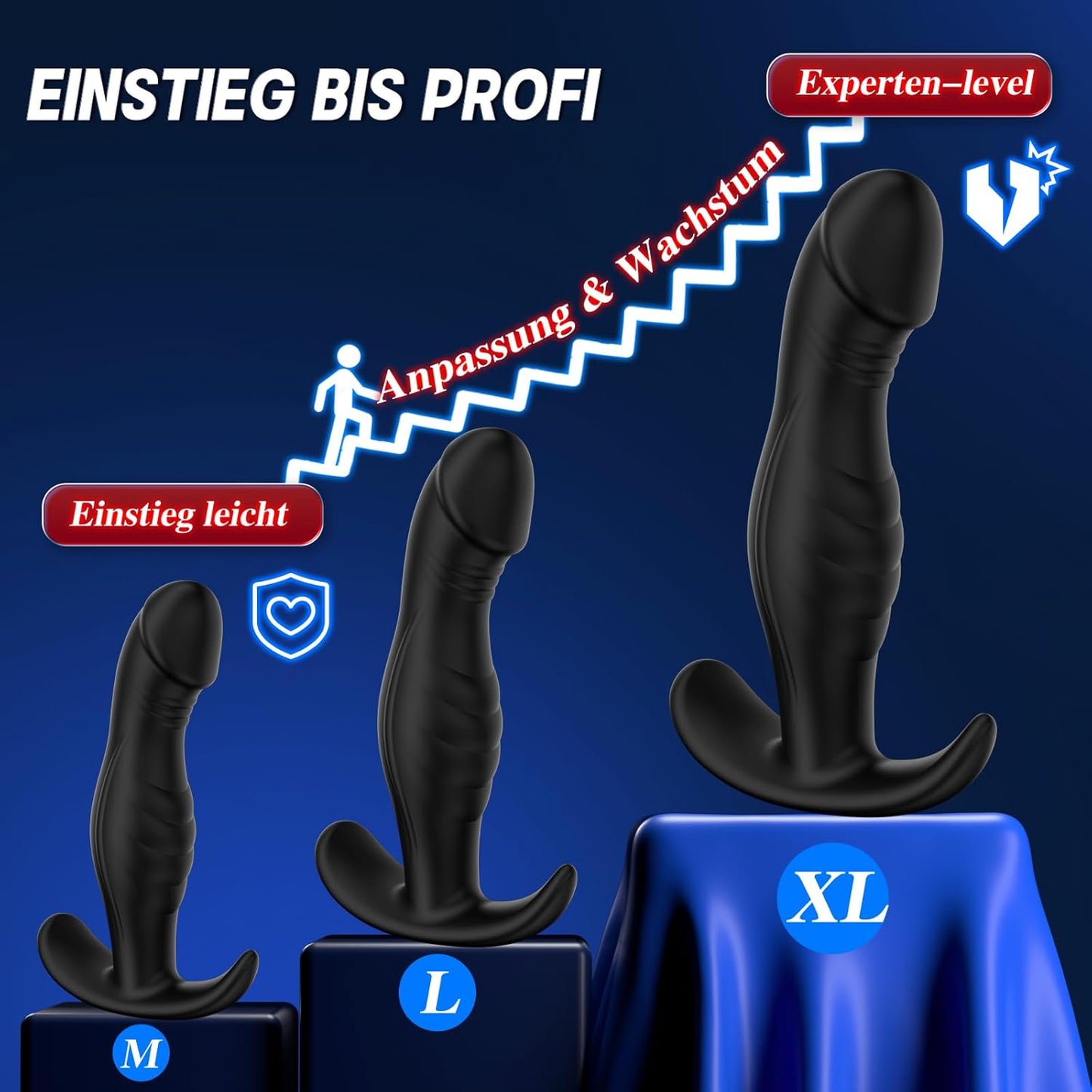 4-teiliges Analplug-Set mit Analdusche