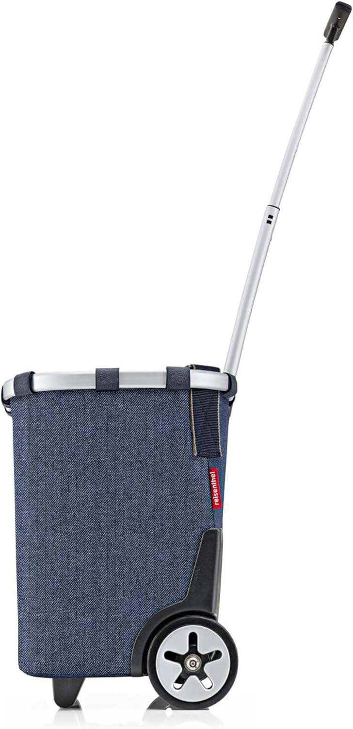 Tragbarer Einkaufstrolley, Herringbone Dark Blue Fischgrätmuster