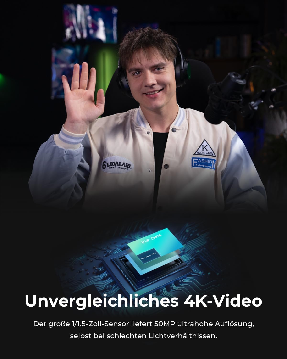 PTZ 4K Webcam mit KI-Tracking und Sprachsteuerung
