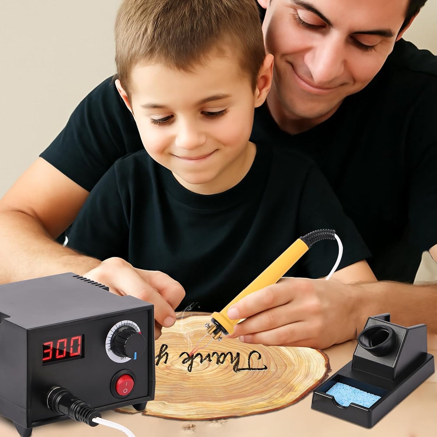 Pyrographie-Holzbrenner mit LCD und 20 Spitzen, 2
