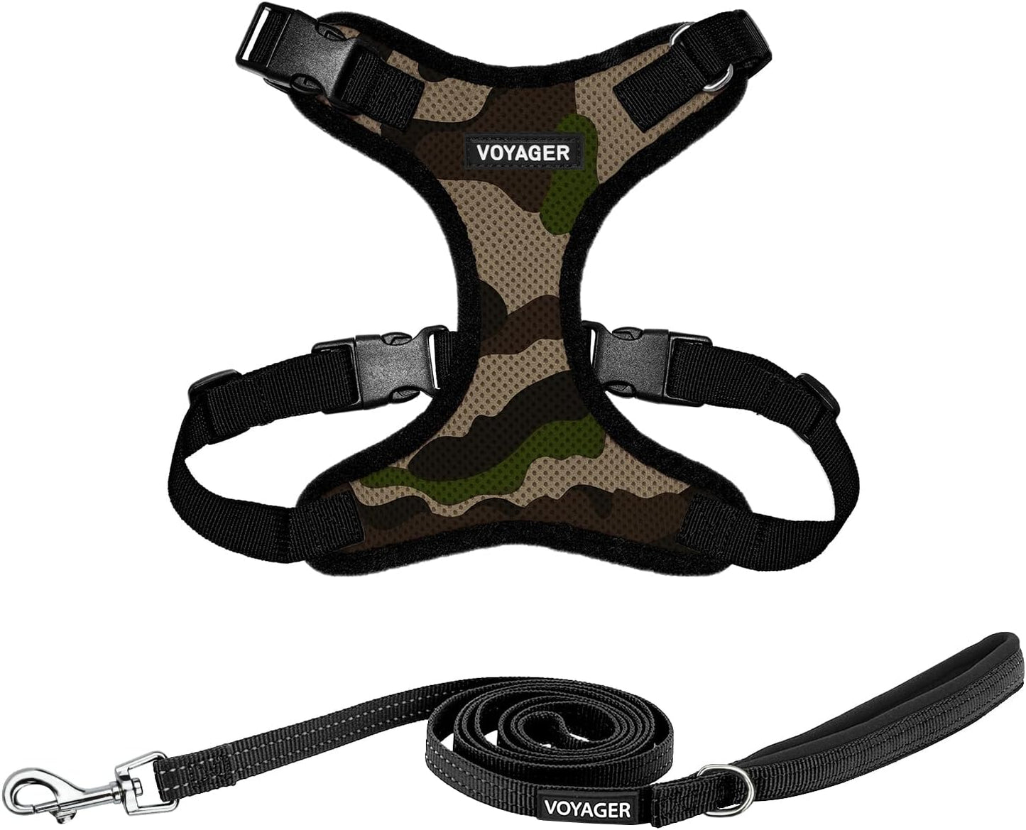 Voyager Step-In Lock Hundegeschirr, Armee-Basis (\w Leine) XS (Chest: 11 - 16" * Fit Cats)