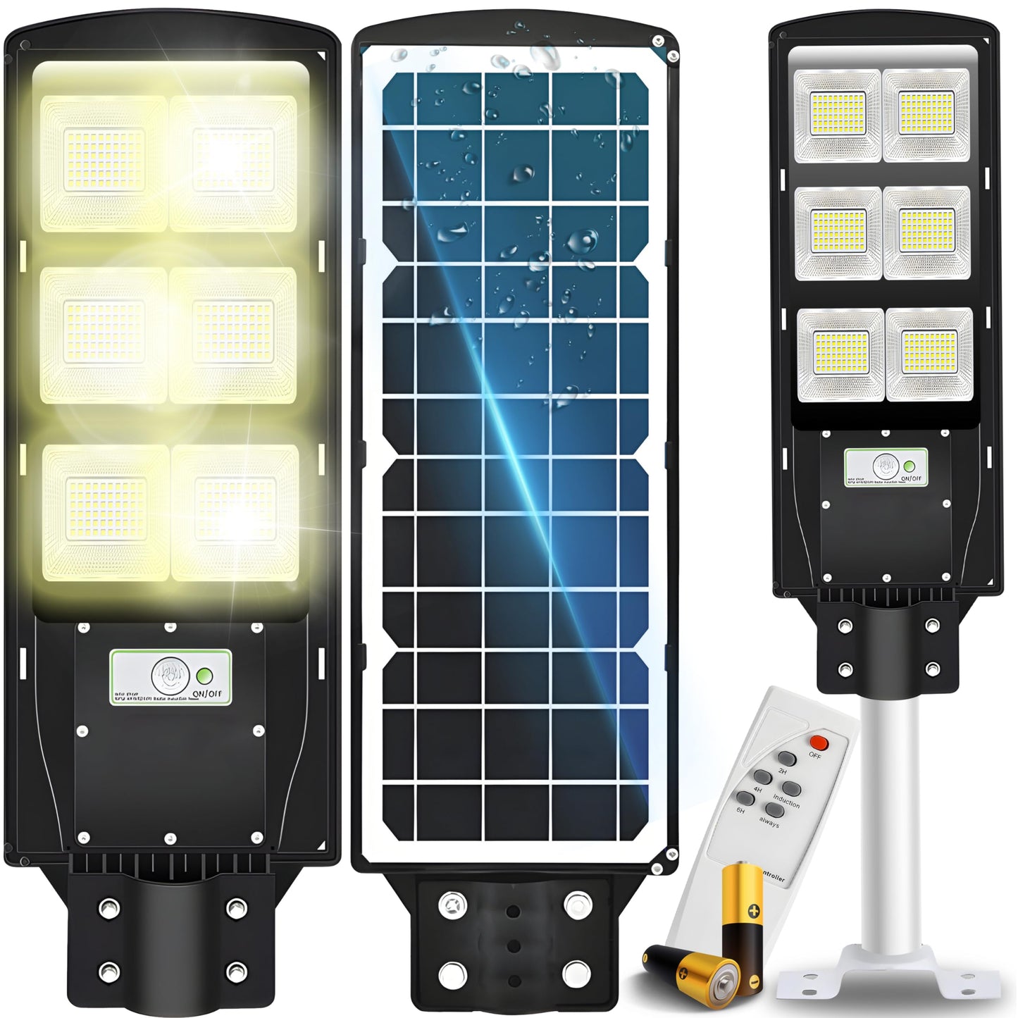 Solar Strassenlampe mit Bewegungssensor und Fernbedienung, 270 Kilowattstunden