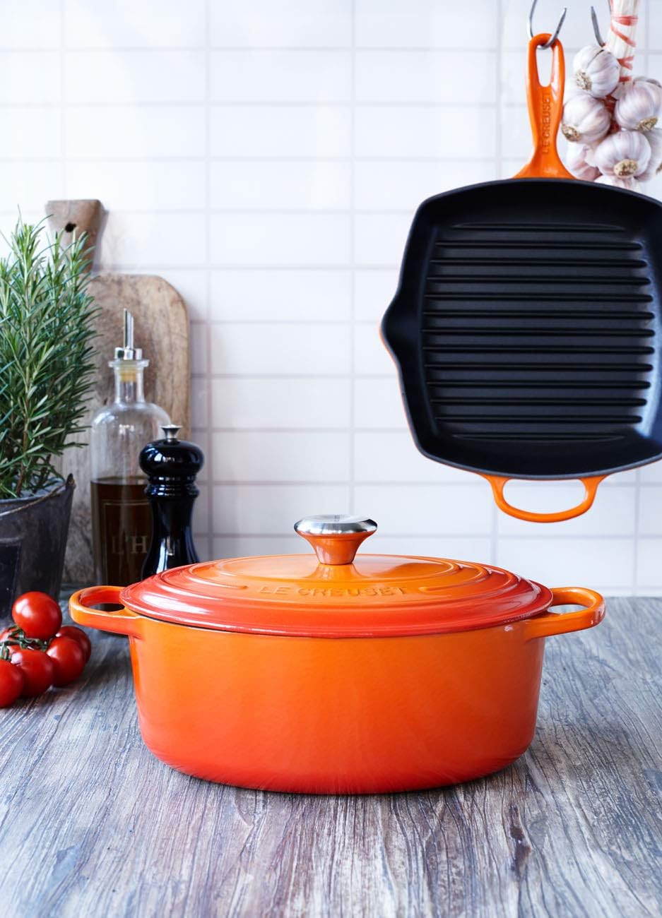 Quadratische Gusseisen-Grillpfanne, Citrus