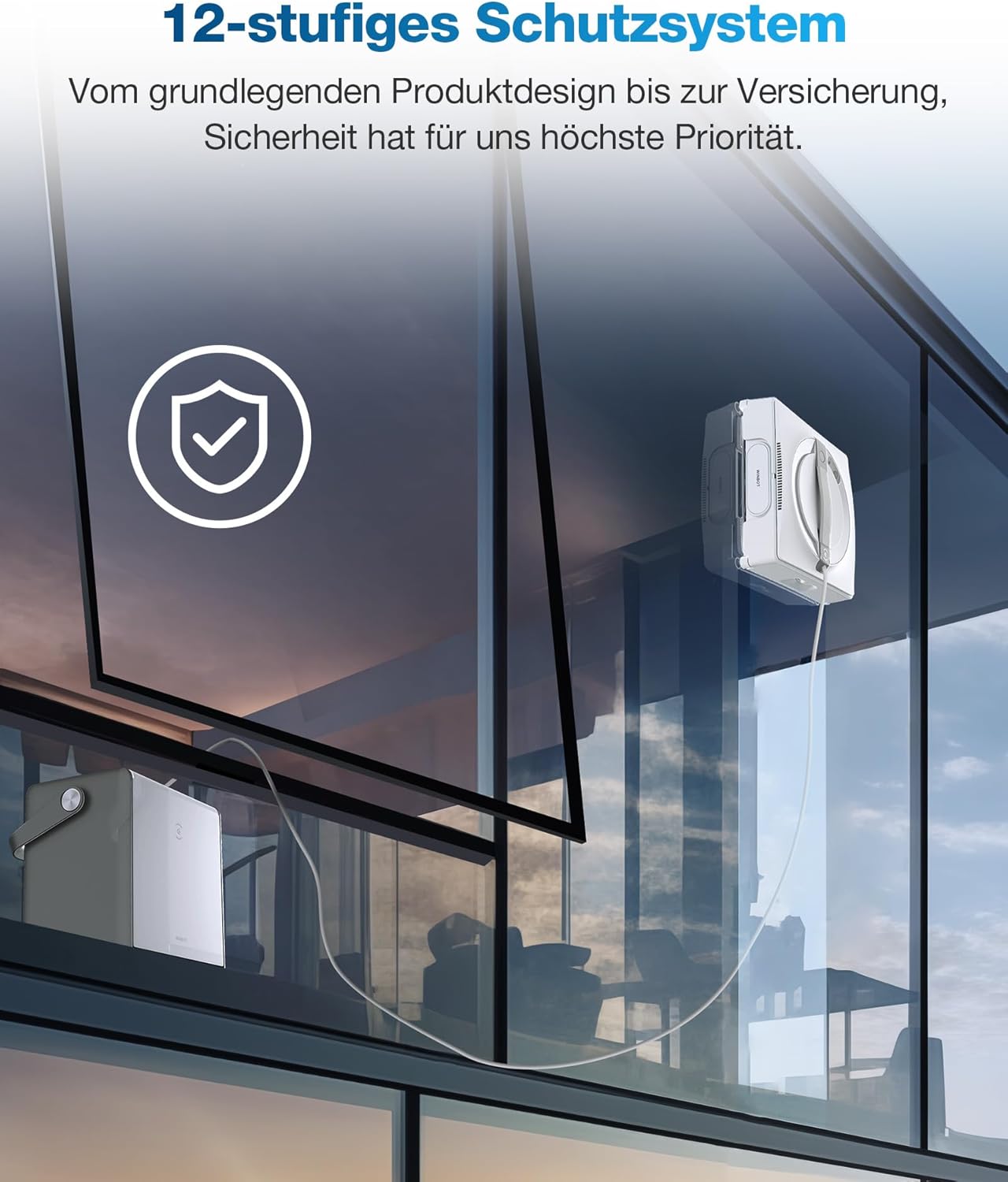 Winbot W2 Omni Fensterputzroboter mit Multifunktionsstation, W2 OMNI