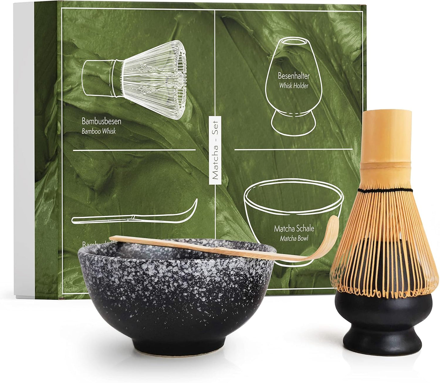 Traditionelles Matcha Tee-Zubereitungsset, 4-teilig, 4er Set