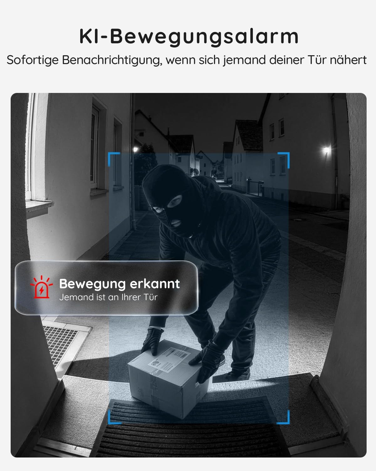 J1X Video Türklingel mit Kamera & Alexa, 2.5k 5mp Video Türklingel Graue
